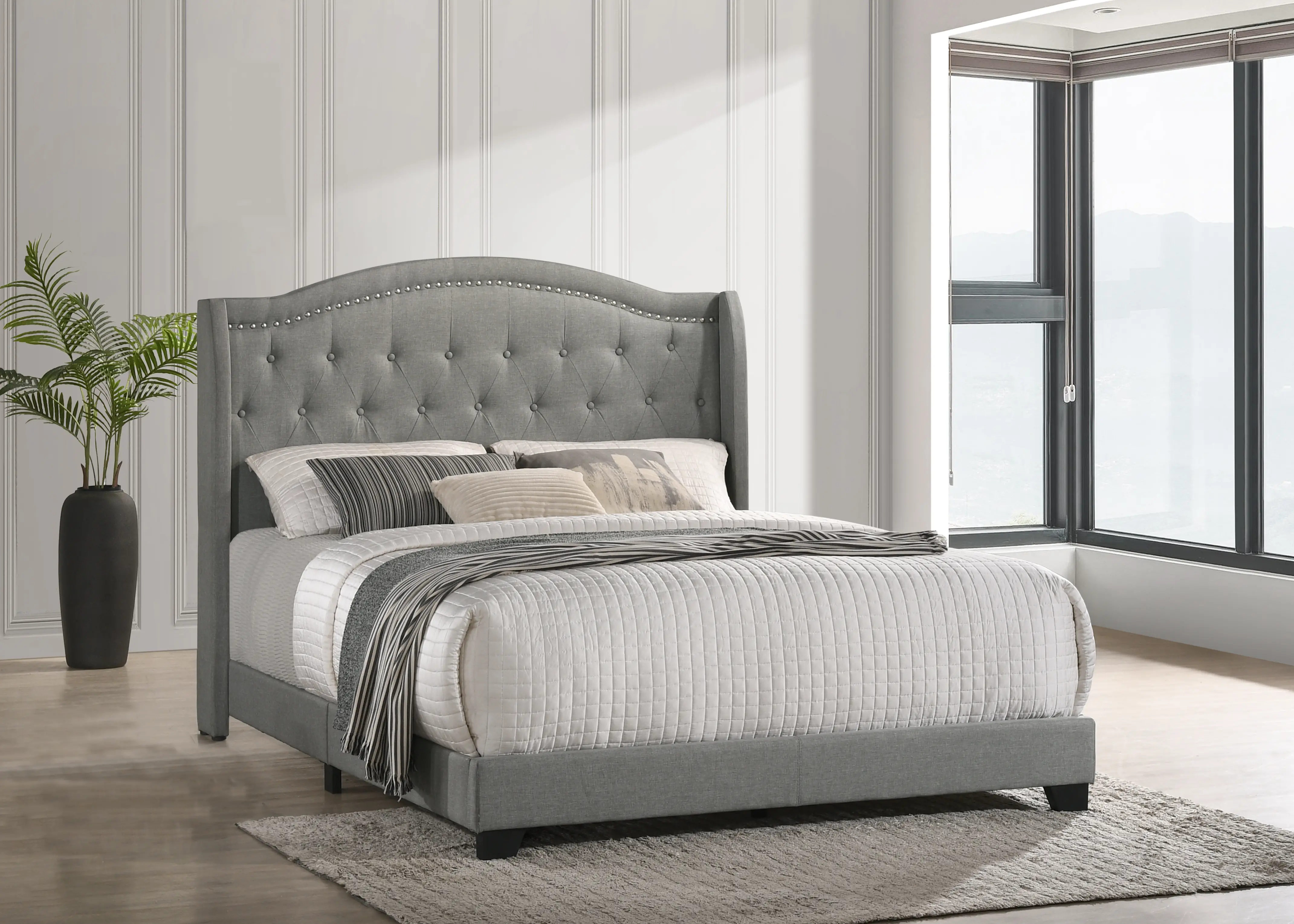 Rhyan Gray Full Upholstered Bed-10