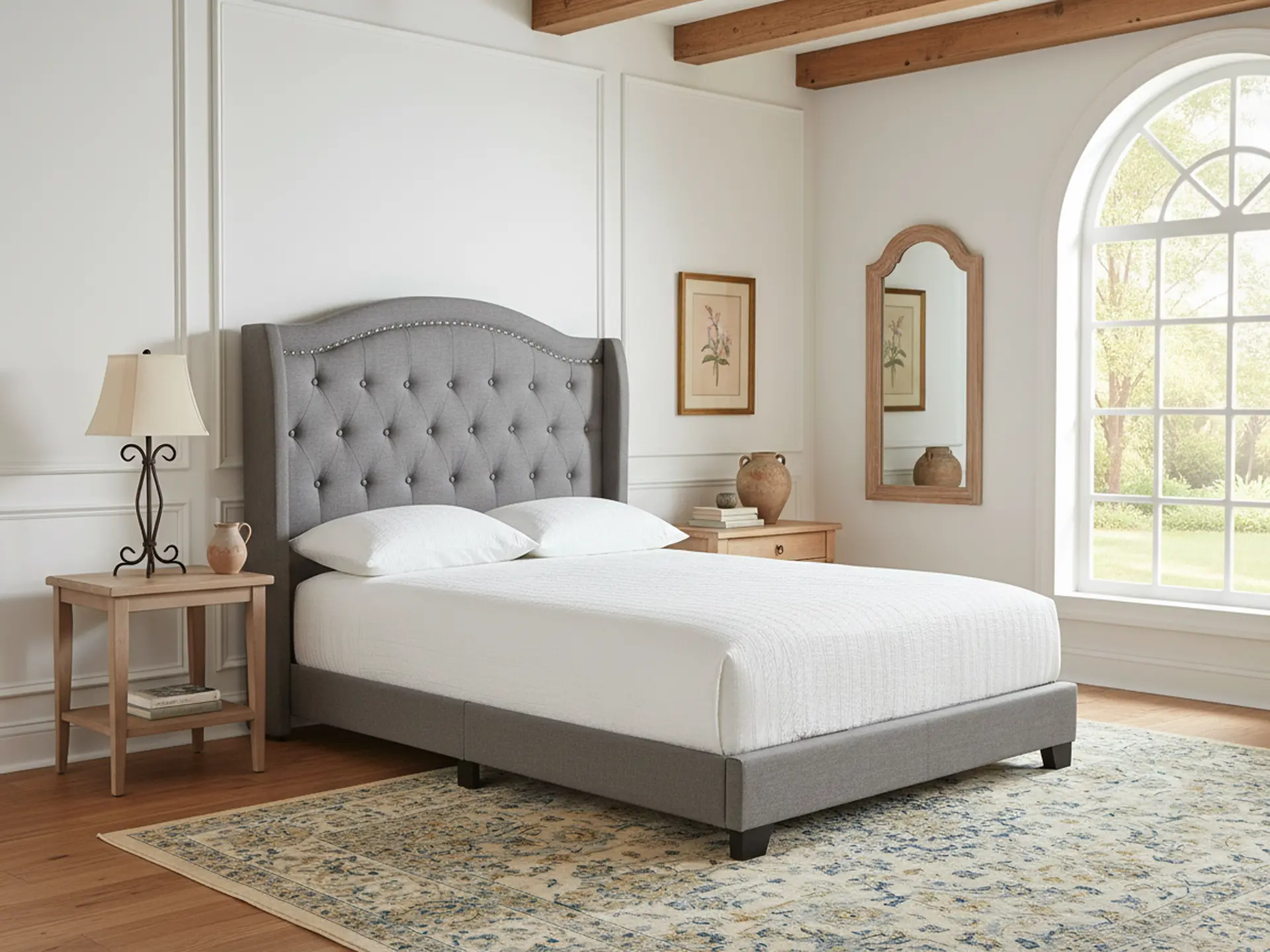 Rhyan Gray Full Upholstered Bed-2