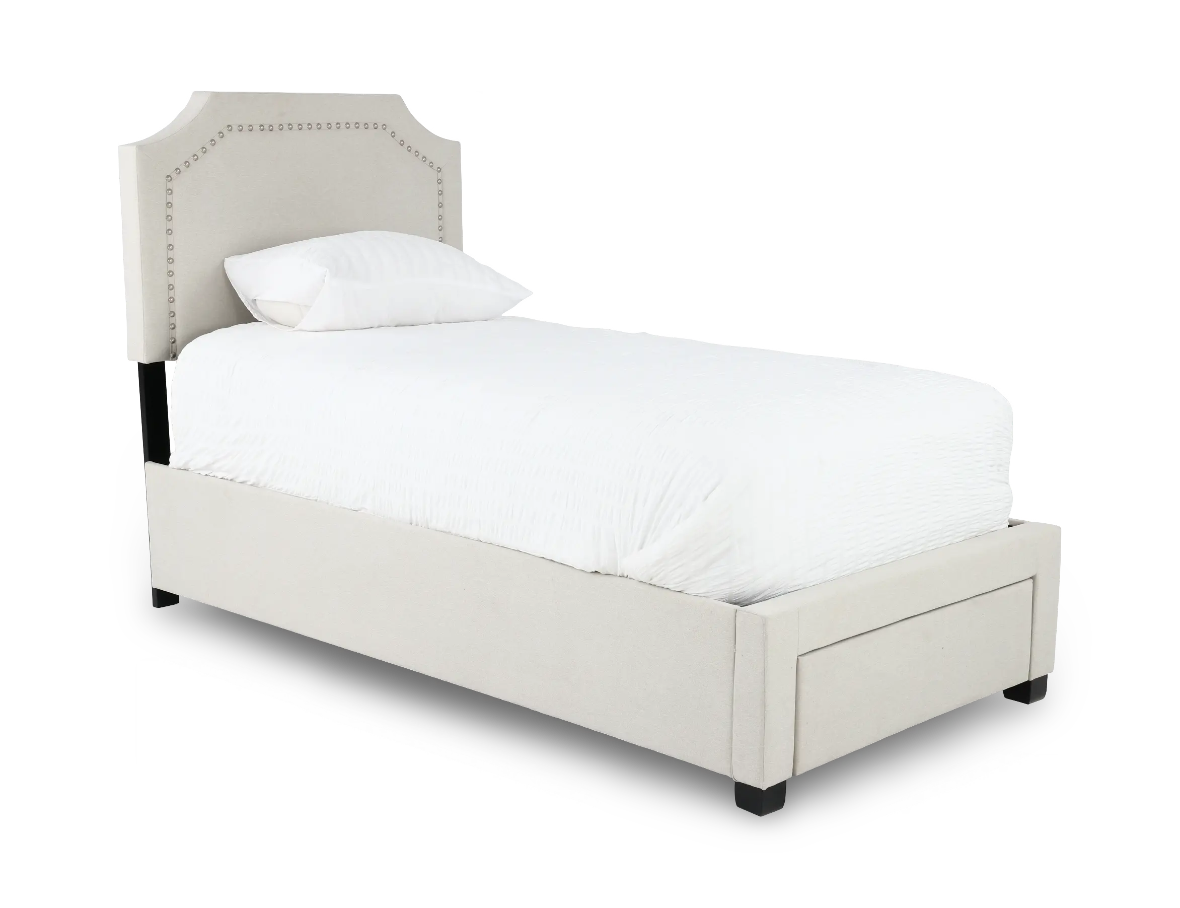Tropic Beige Twin Upholstered Storage Bed-1