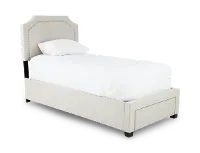 Tropic Beige Twin Upholstered Storage Bed