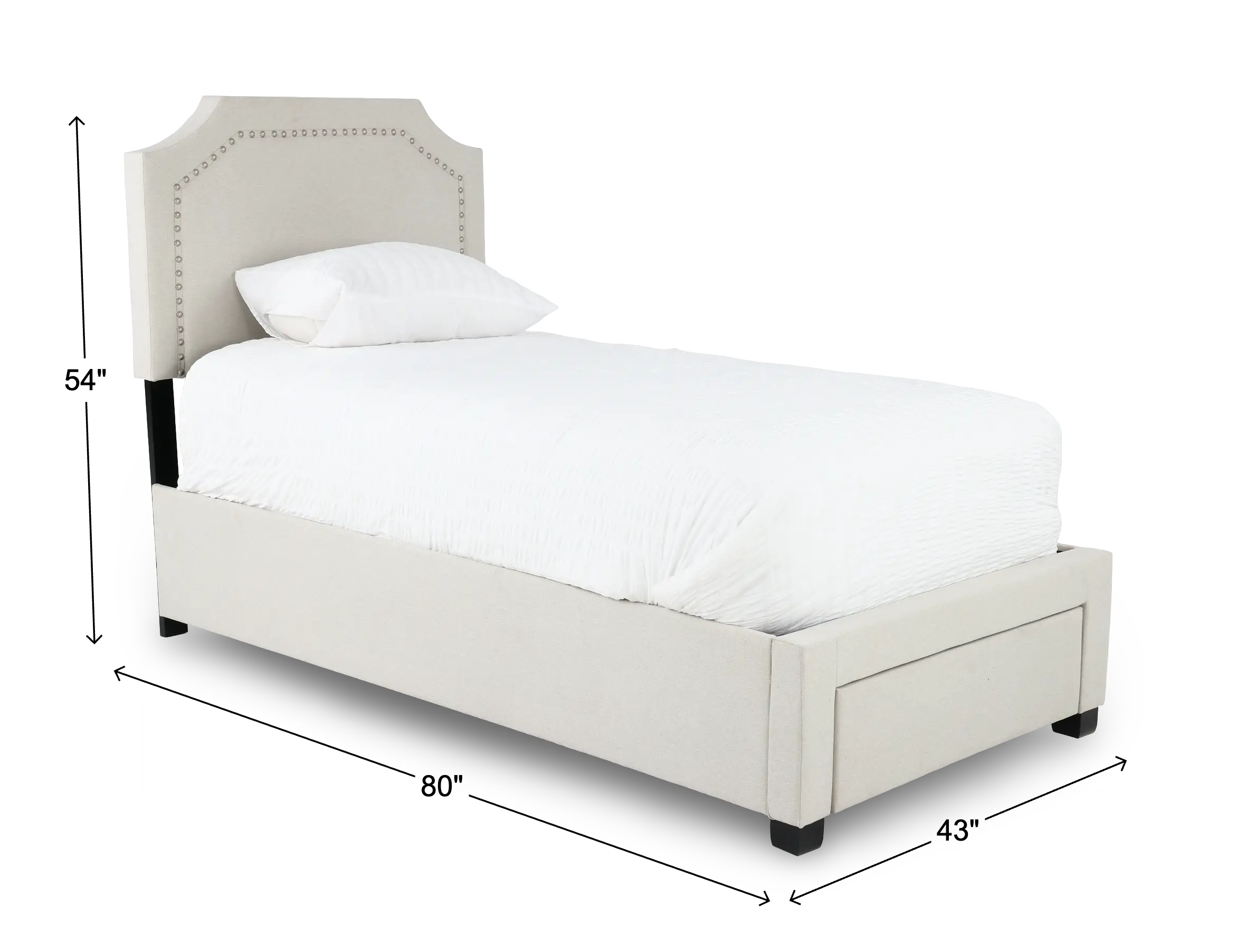 Tropic Beige Twin Upholstered Storage Bed-3