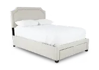 Tropic Beige Full Upholstered Storage Bed