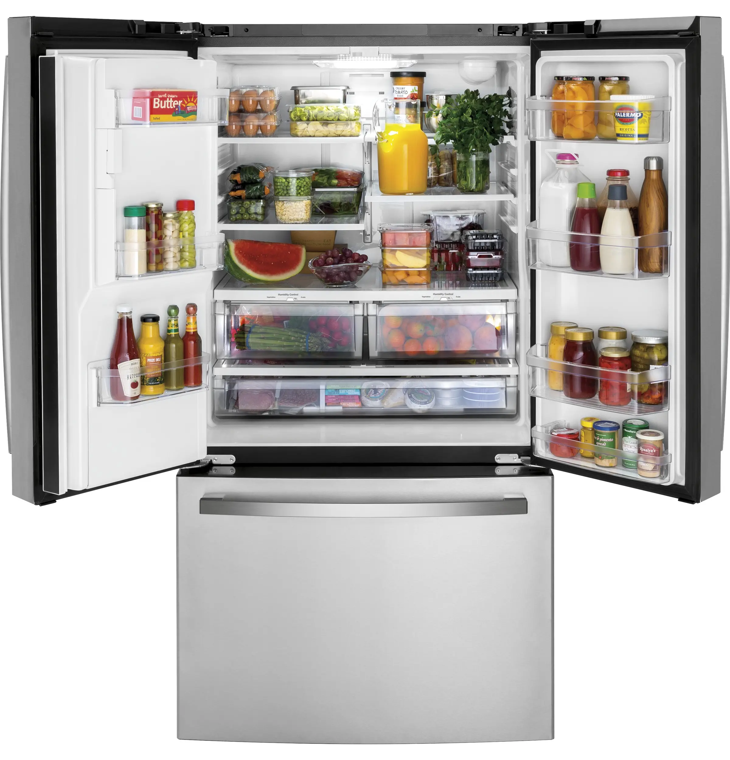 GYE21JYMFS GE 20.6 Cu Ft French Door Refrigerator - Counter Depth Stainless Steel-4