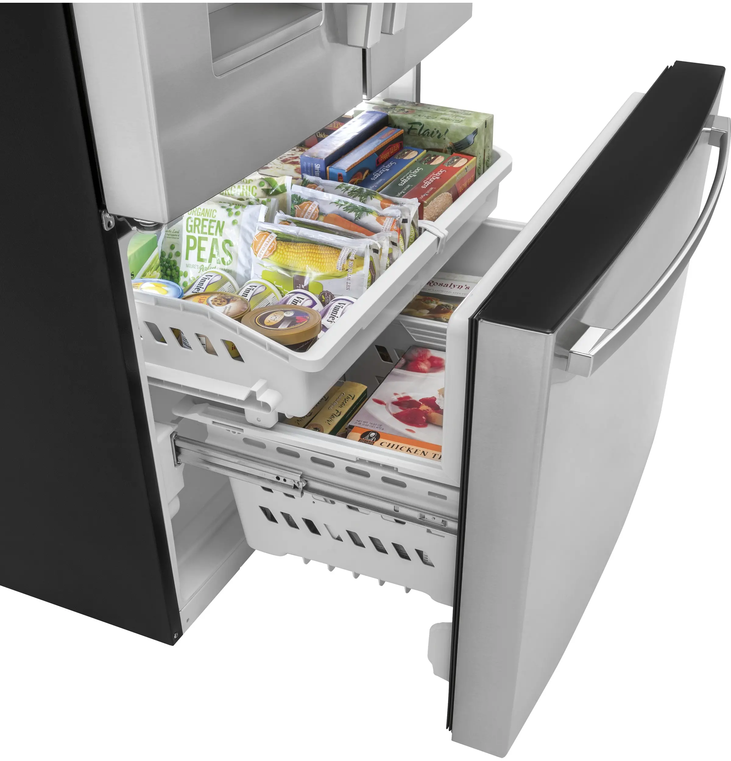 GYE21JYMFS GE 20.6 Cu Ft French Door Refrigerator - Counter Depth Stainless Steel-5