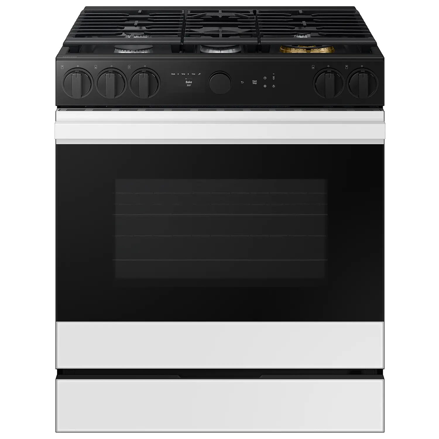 NSG6DB850012 Samsung Bespoke 5-Burner Smart Slide-In Gas Range with Air Sous Vide & Air Fry - White Glass-1