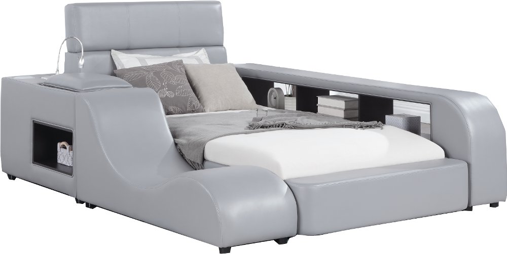 Maxx Gray Upholstered Twin Platform Bed