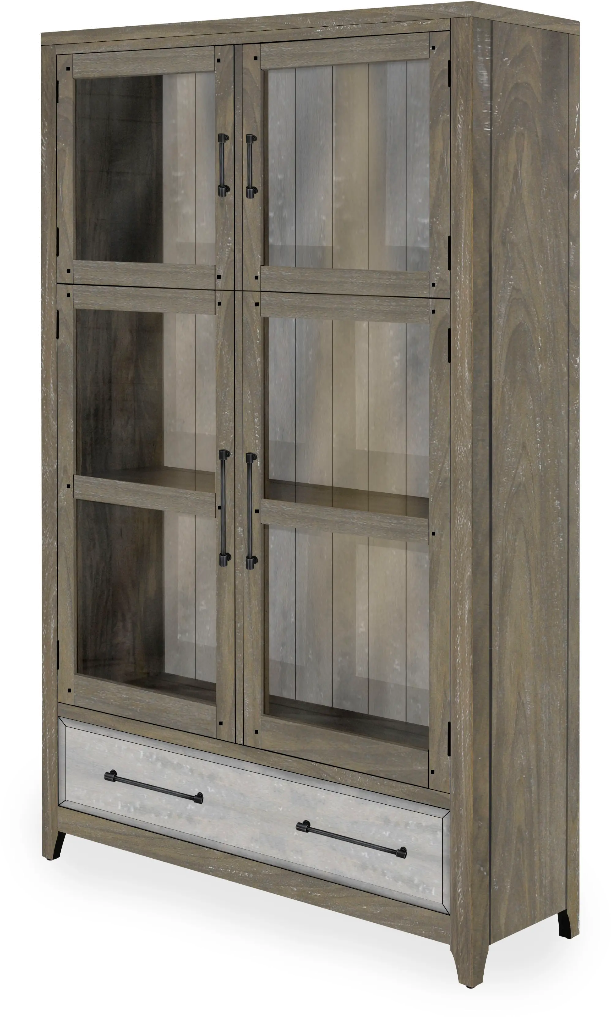 Two-Tone Timberwood and Sand Display Cabinet-1