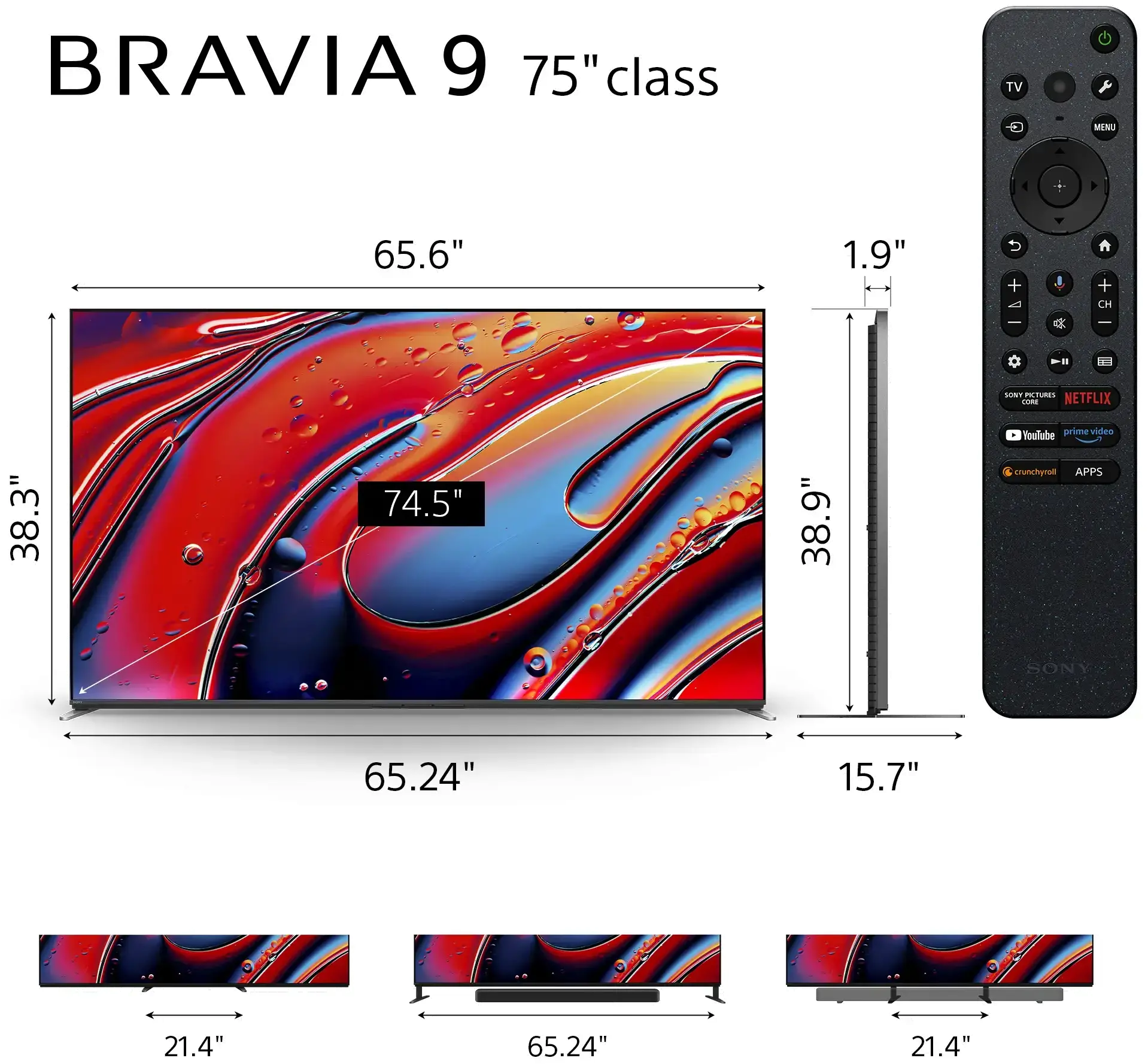 K75XR90 Sony 75  BRAVIA 9 Mini LED QLED 4K UHD Smart Google TV-11