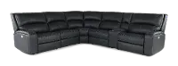 Star Black 6-Piece Power Reclining Sectional with Adjustable Headrests