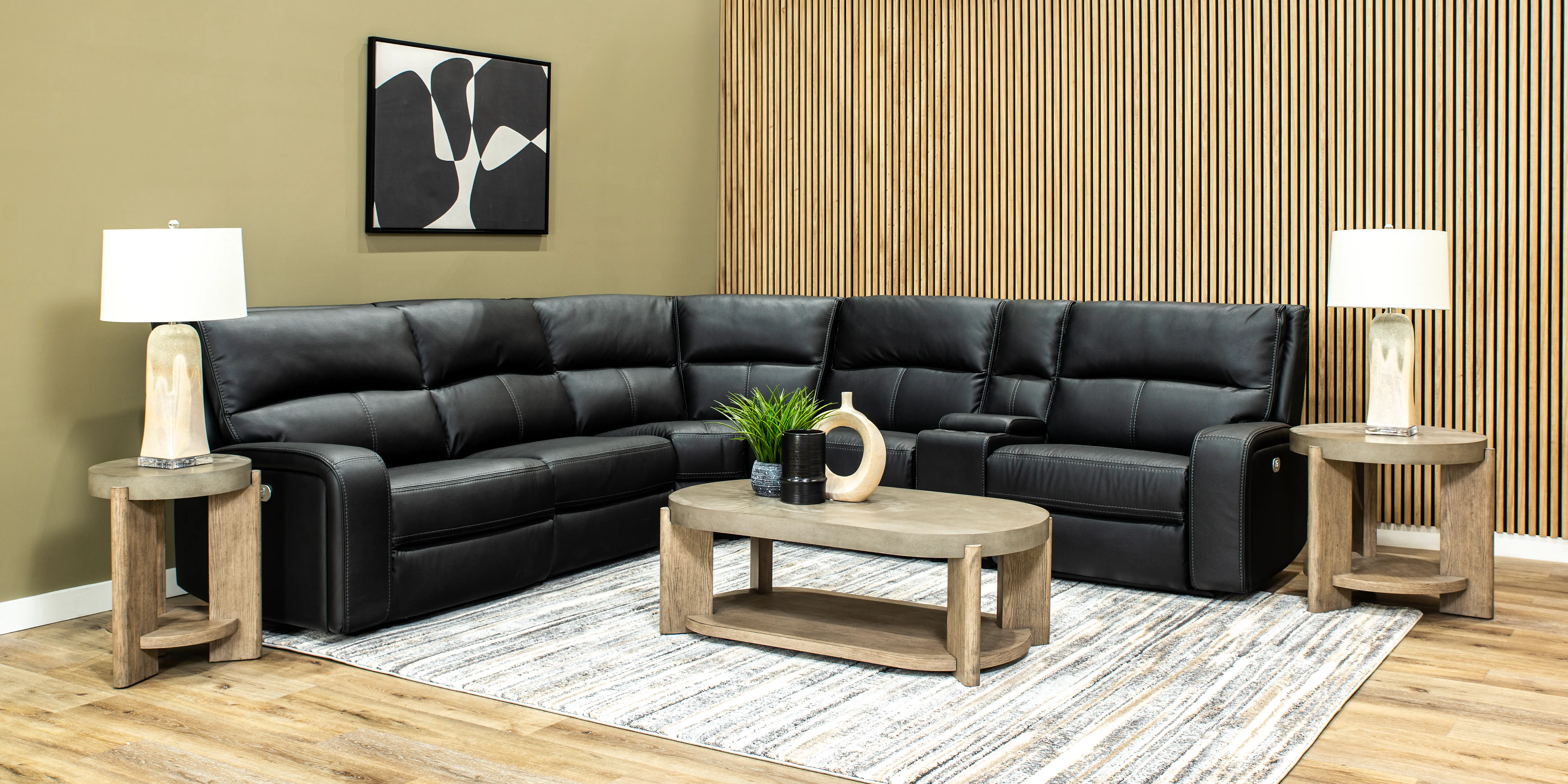 Star Black 6-Piece Power Reclining Sectional with Adjustable Headrests-2