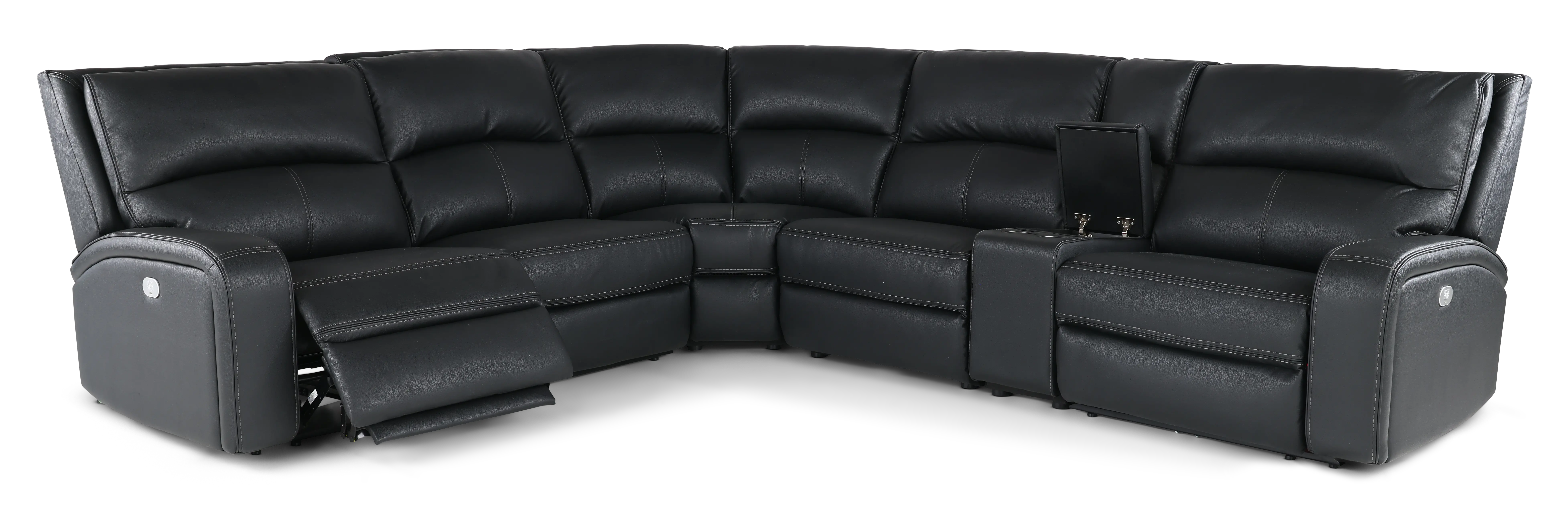 Star Black 6-Piece Power Reclining Sectional with Adjustable Headrests-4