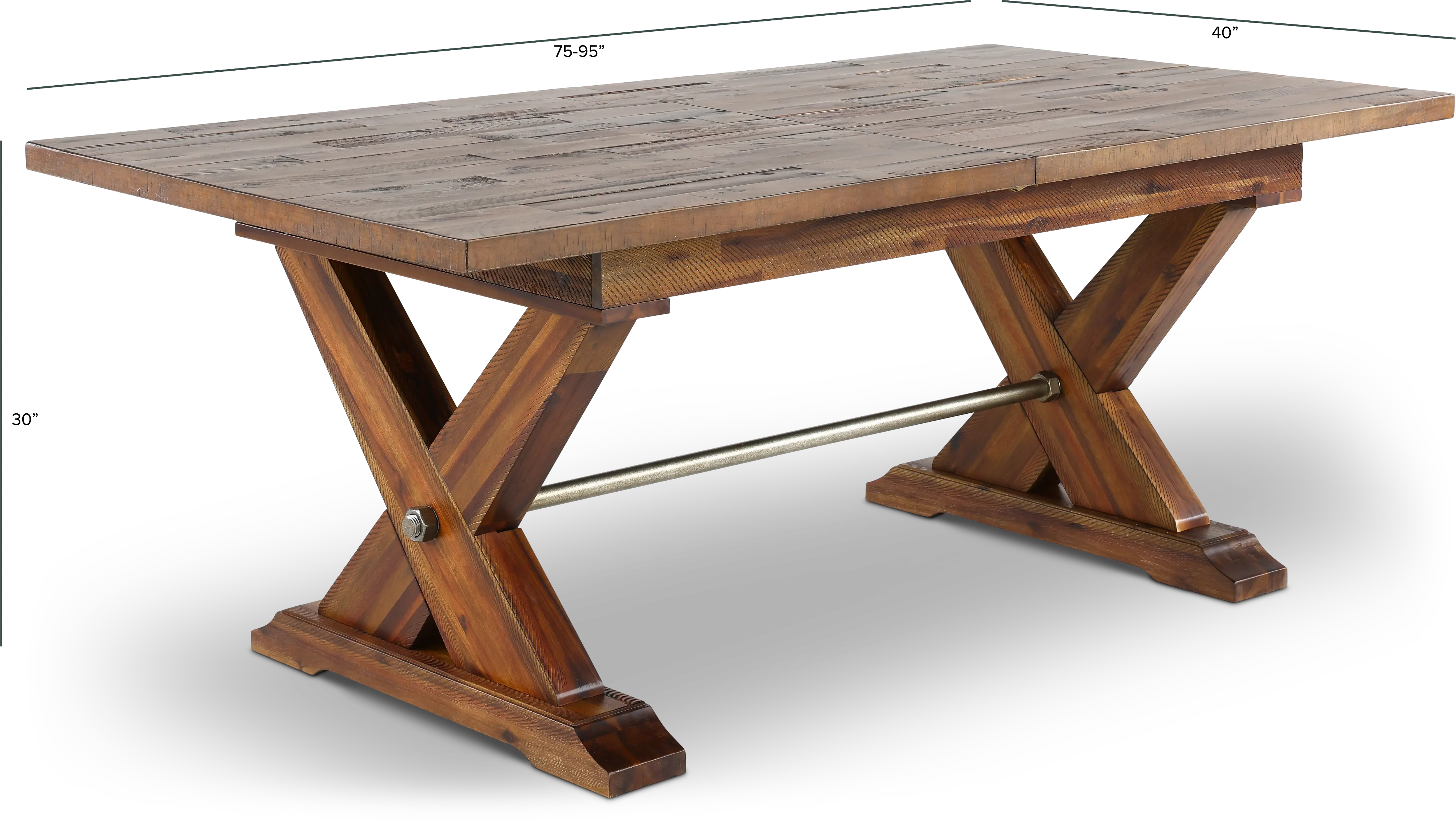 Vineyard Rustic Brown Dining Table-3