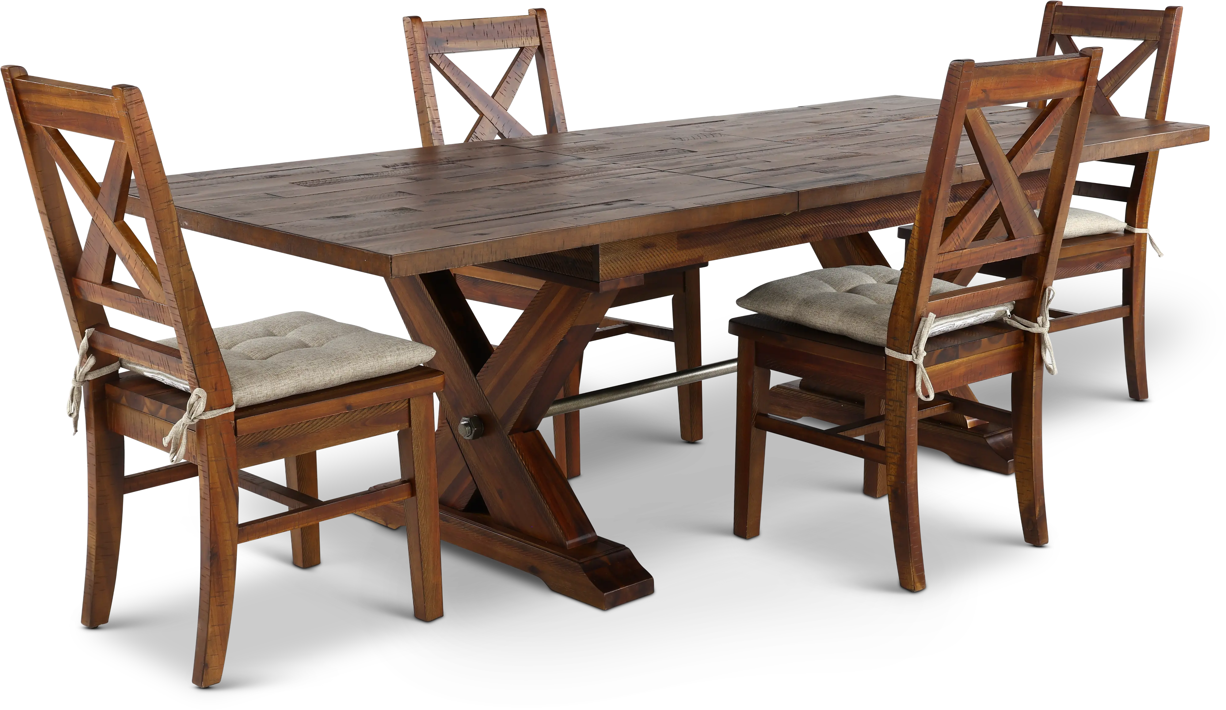 Vineyard Rustic Brown 5 Piece Dining Set-1