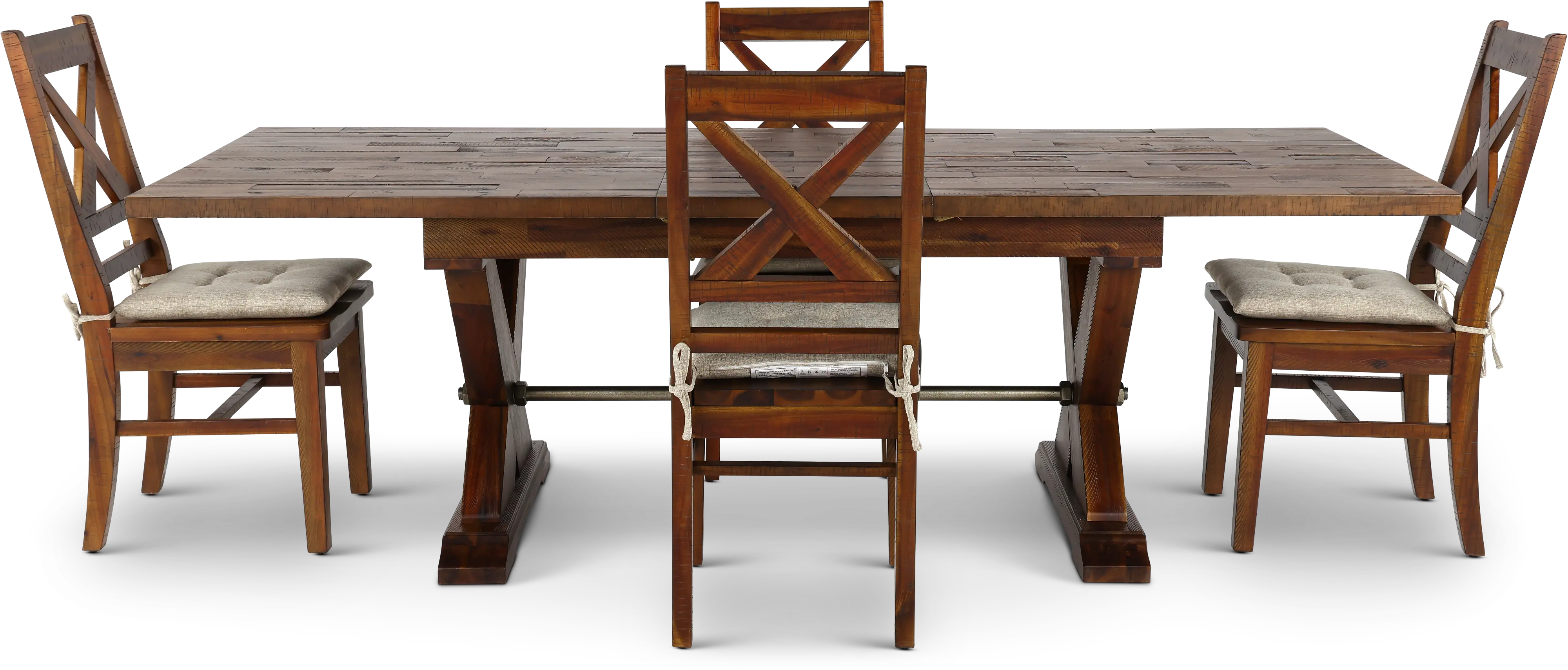 Vineyard Rustic Brown 5 Piece Dining Set-4