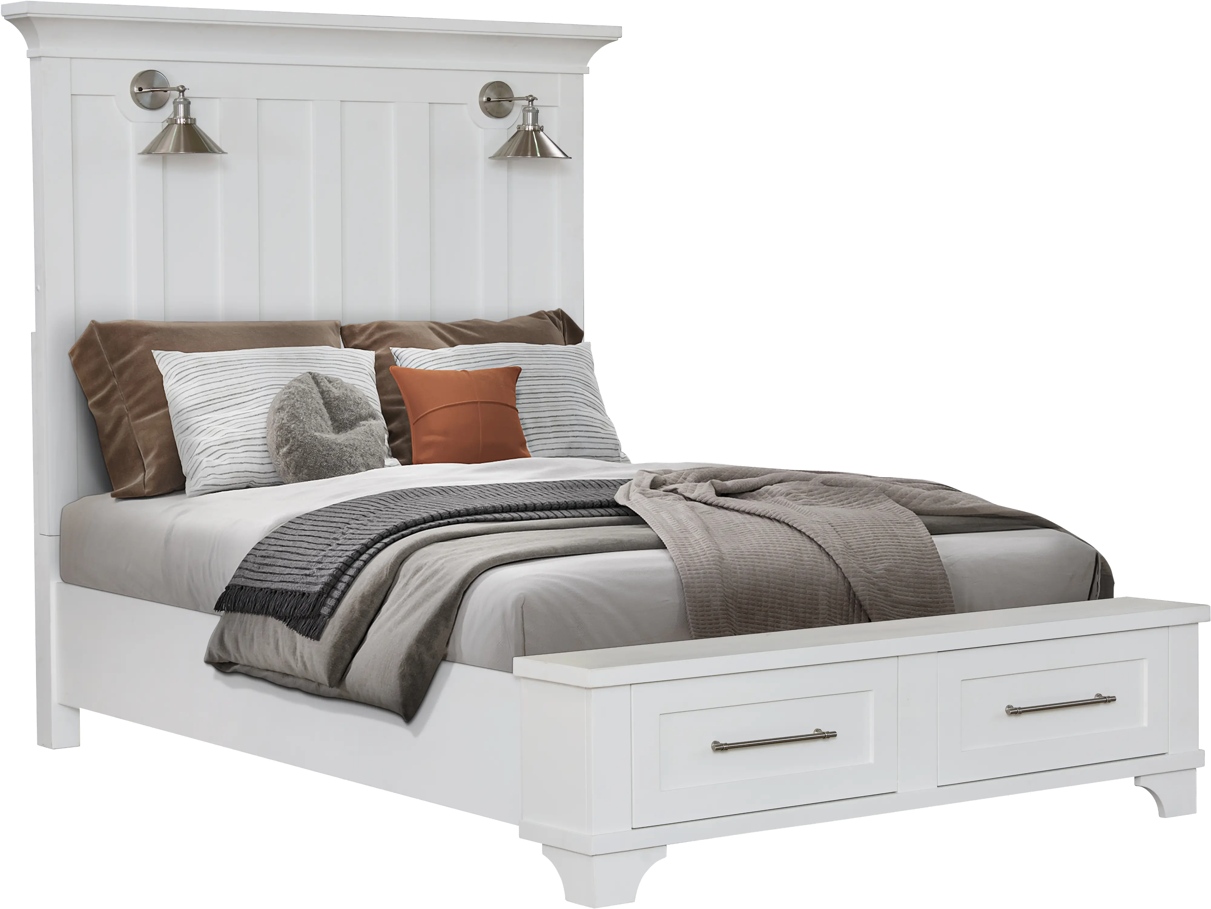 Marina White Queen Storage Bed-1