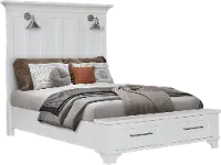 Marina White Queen Storage Bed