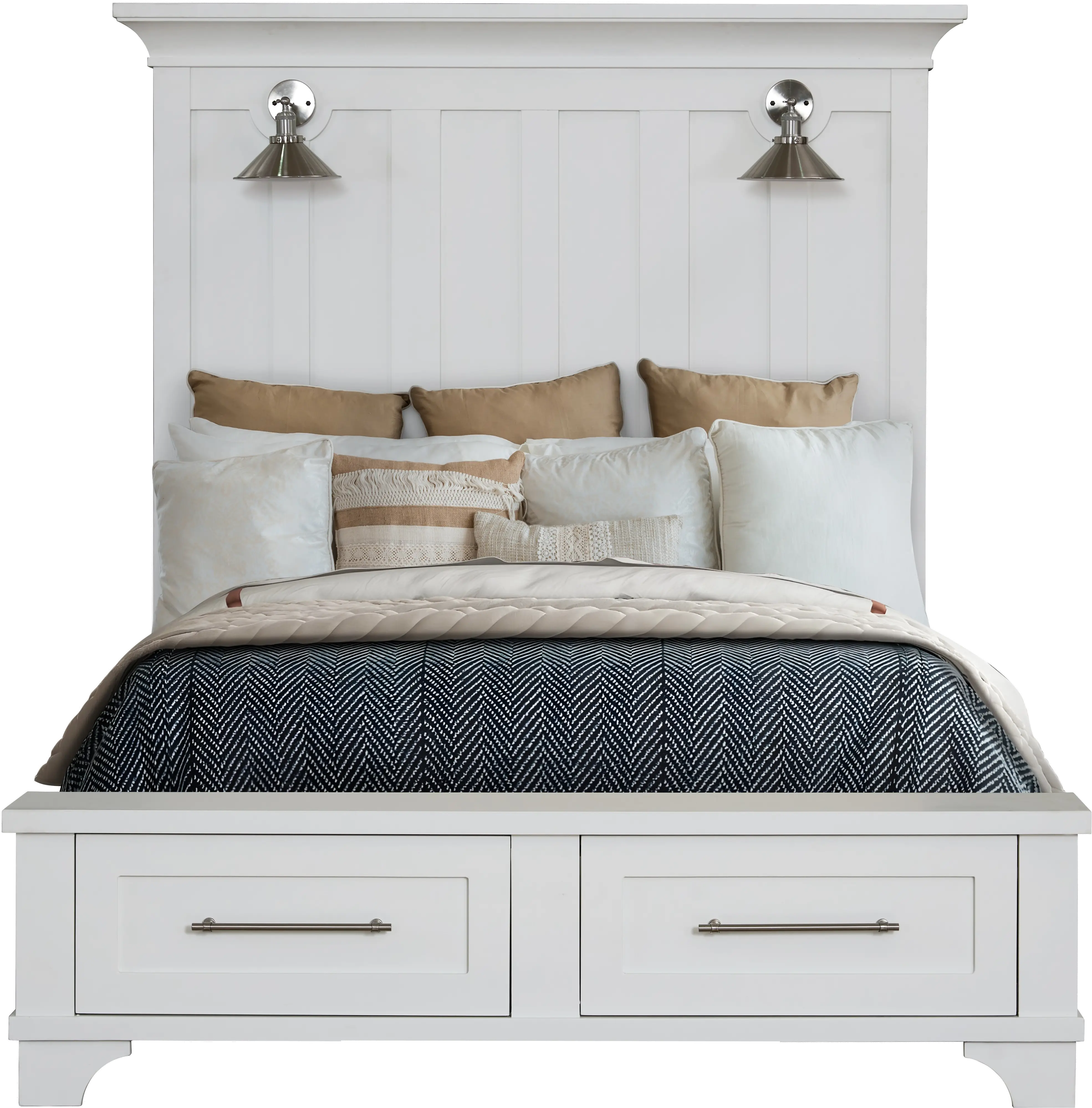 Marina White Queen Storage Bed-3