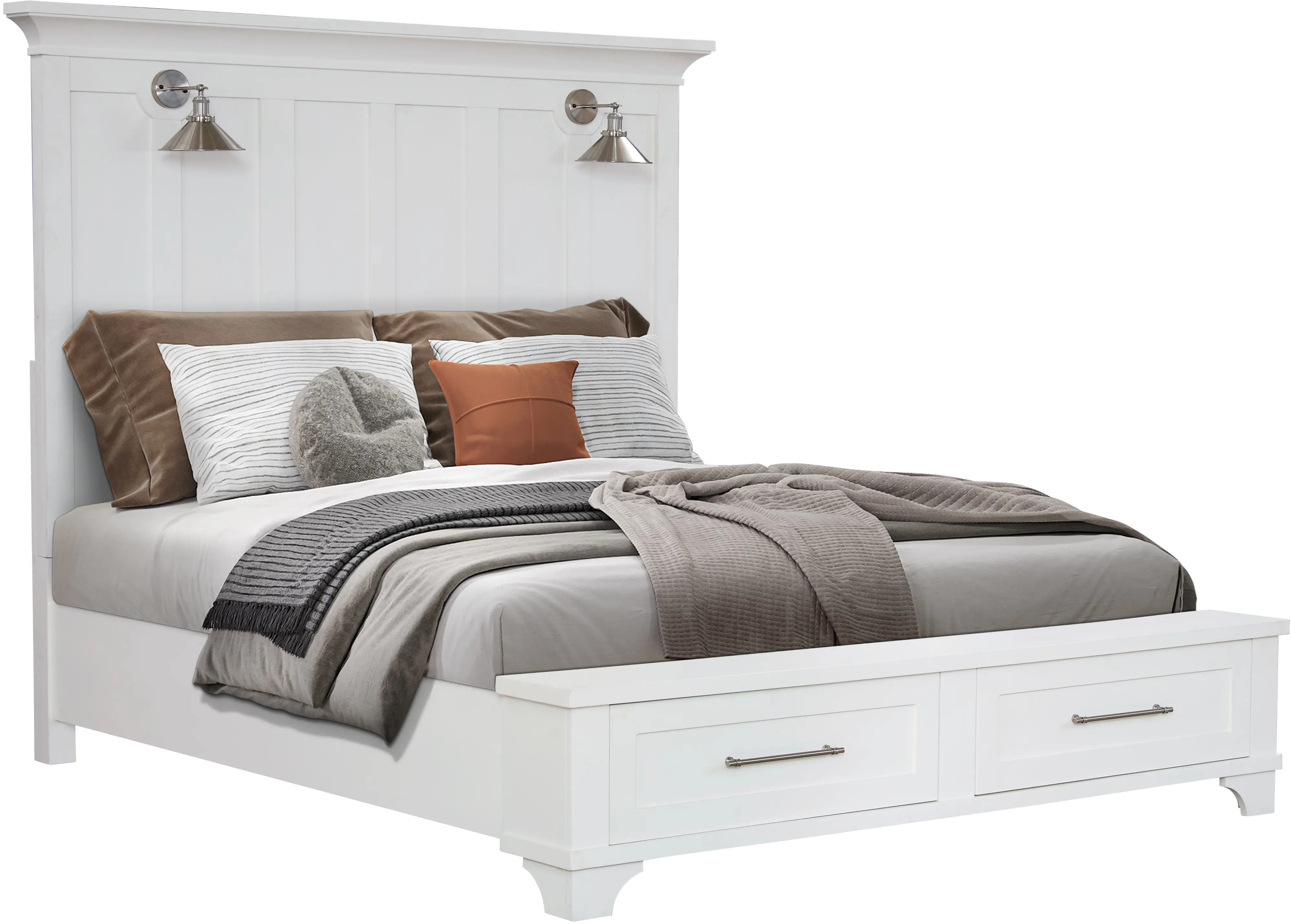 Marina White King Storage Bed-1