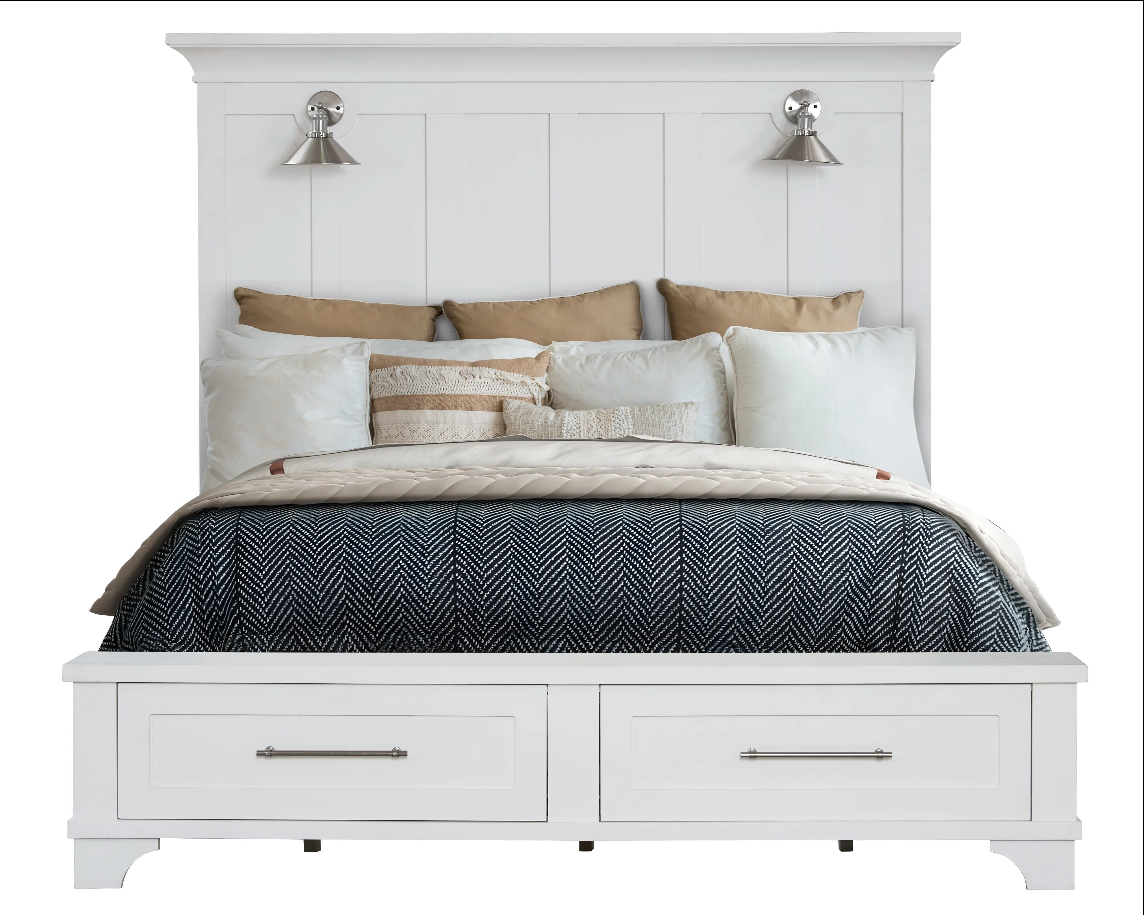 Marina White King Storage Bed-3