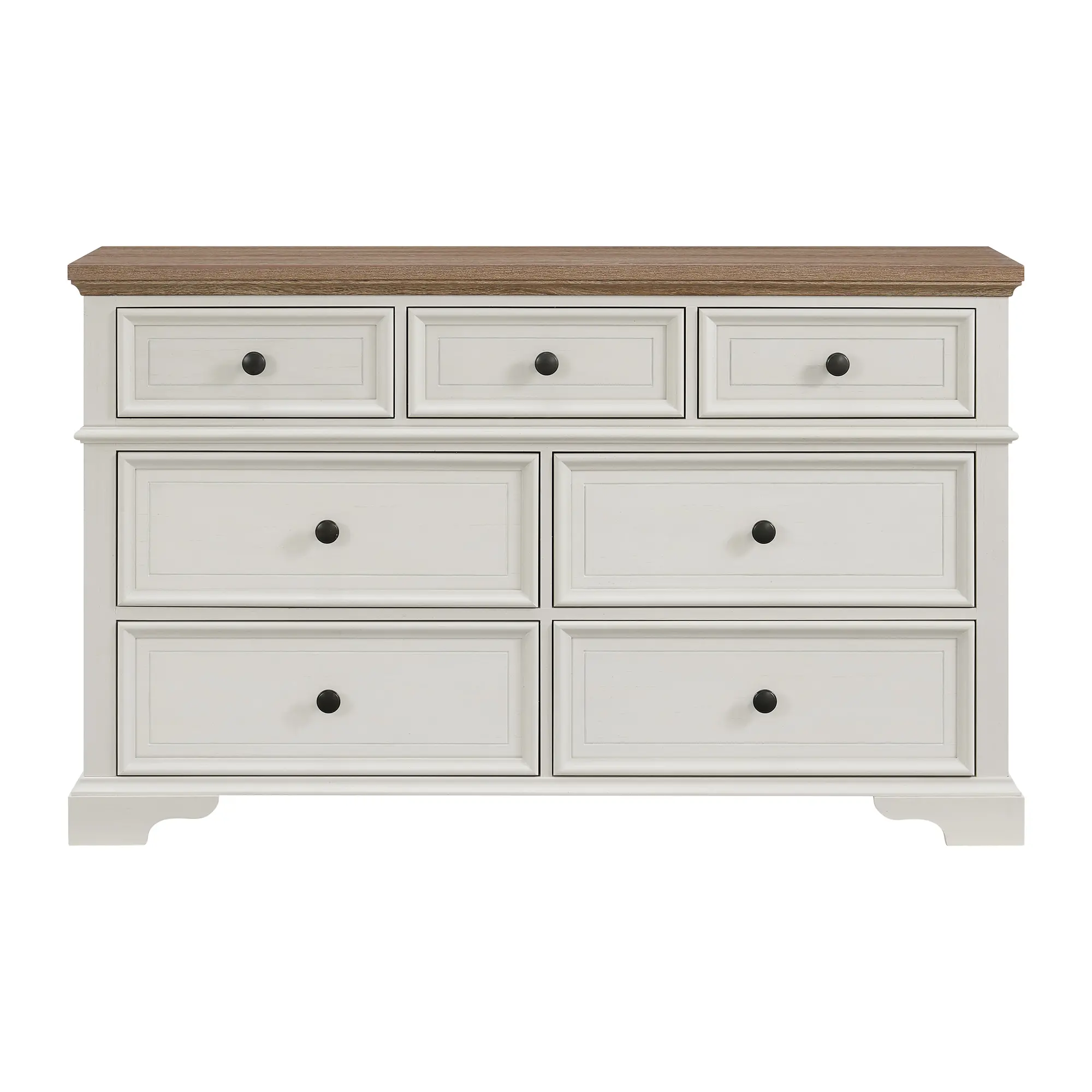 white and brown dresser DCF Mission Quarter Sawn White Oak Tall Dresser in Asbury Brown main image 1