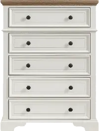 Easton White and Brown Chest of Drawers