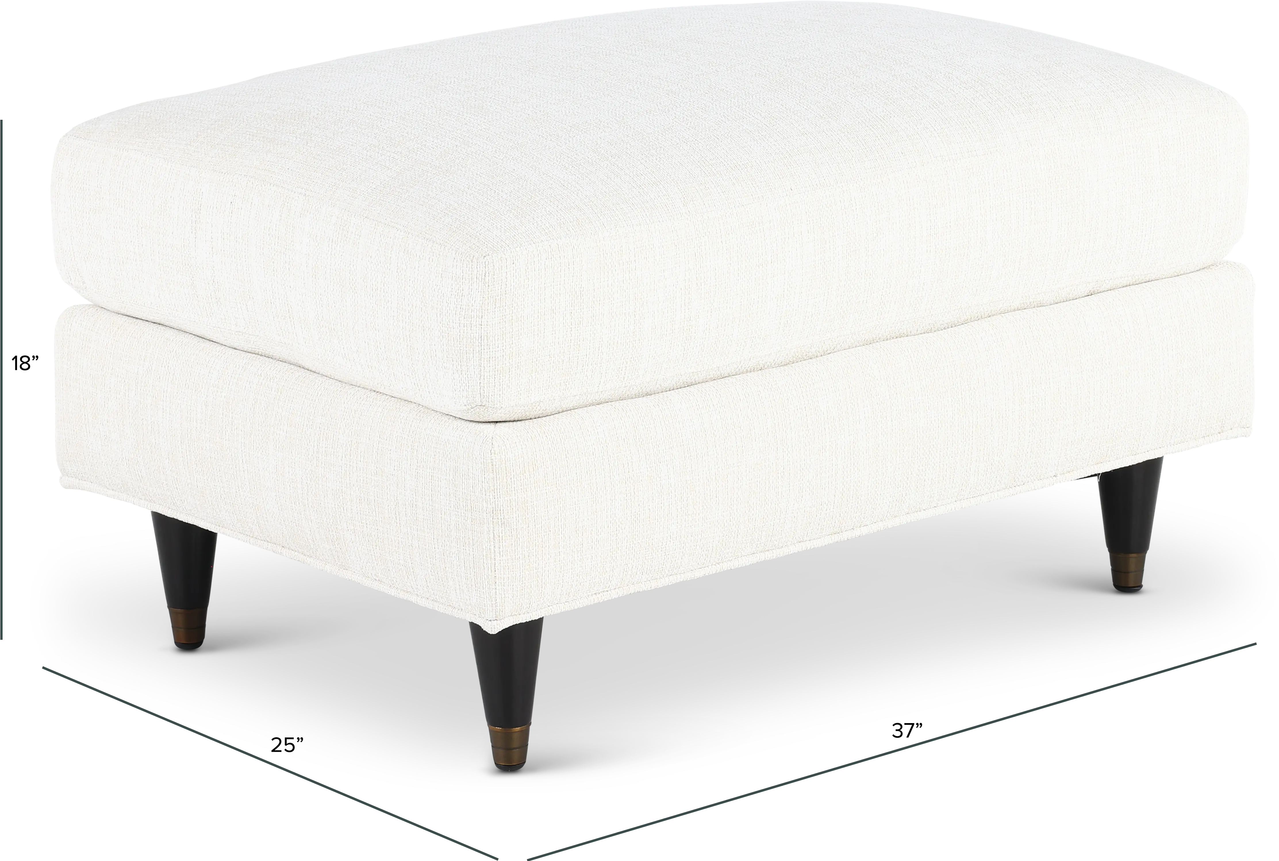 Pia Cotton White Ottoman-1
