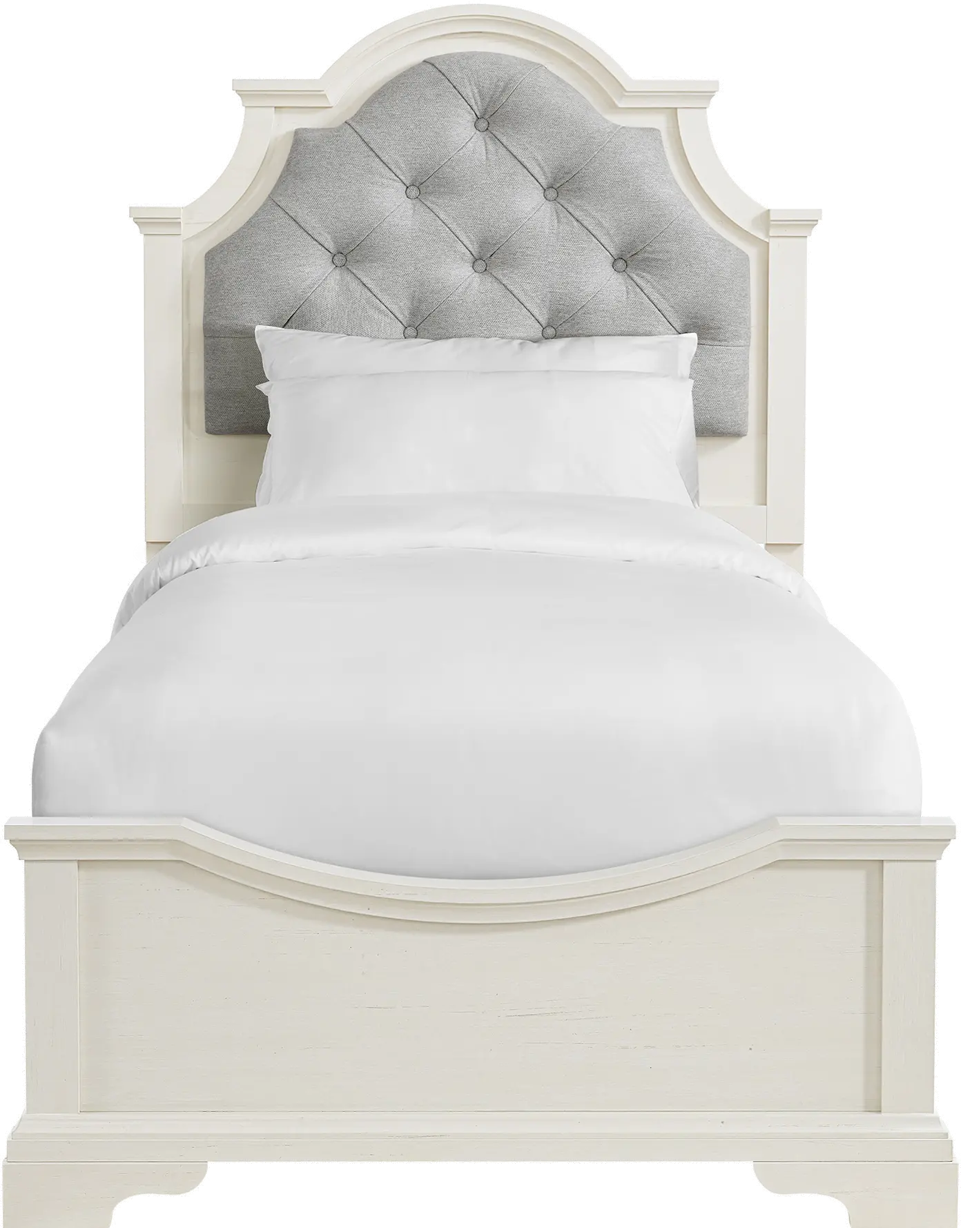 Easton White and Gray Twin Bed-1