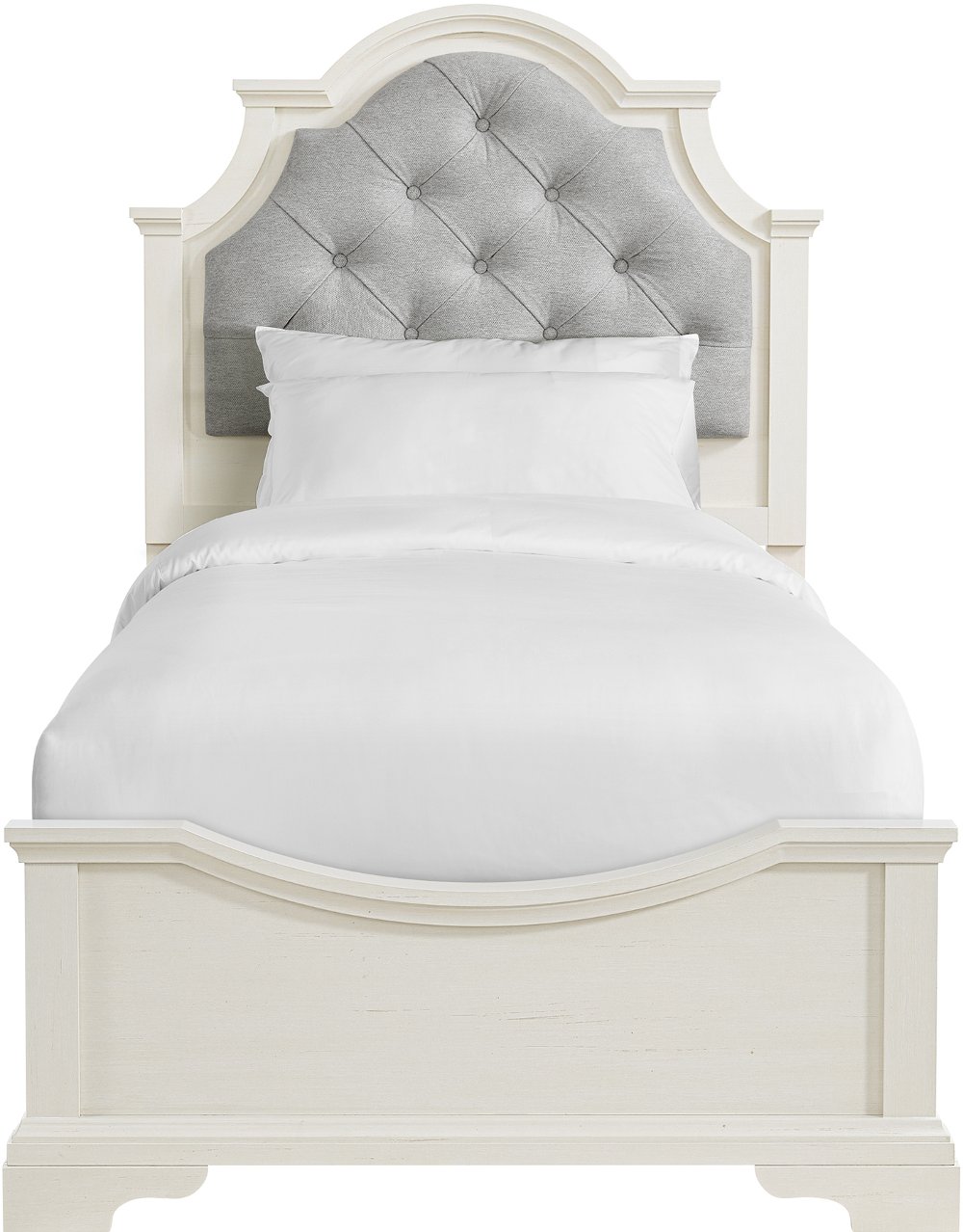 Easton White and Gray Twin Bed