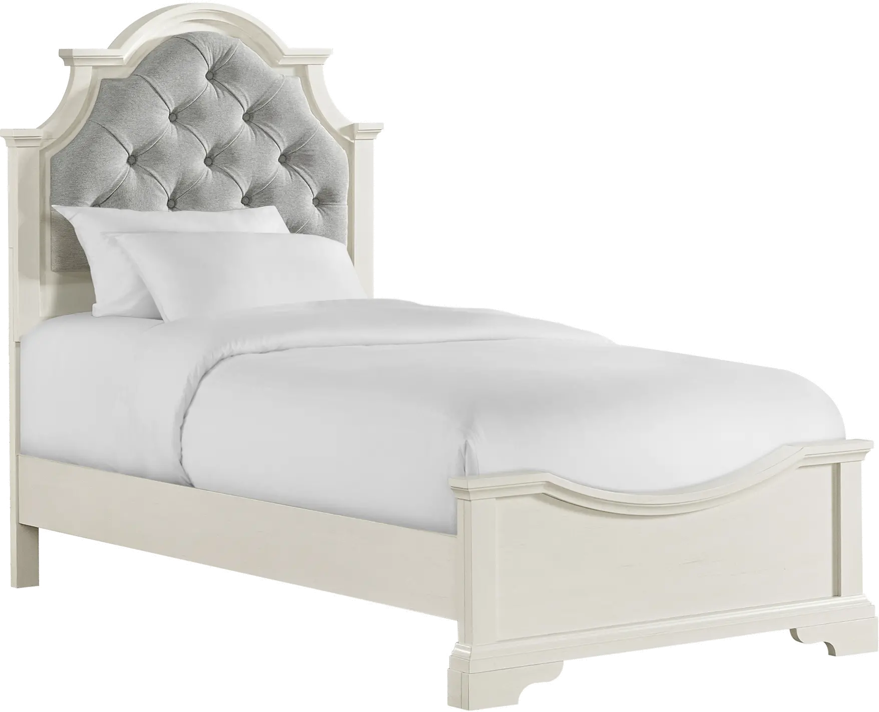 Easton White and Gray Twin Bed-3