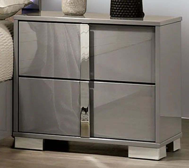 Sinistra Glossy Beige Nightstand