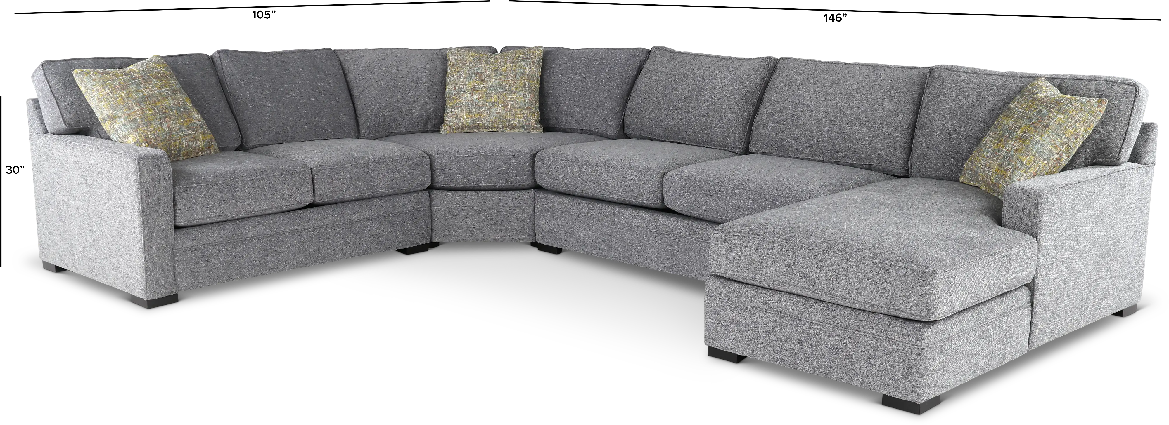 Juno Gray 4 Piece Sectional-3