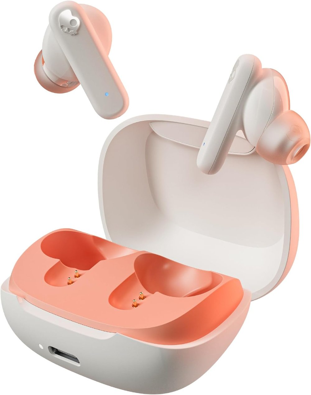 Skullcandy Smokin Bud In-Ear Wireless Earbuds - Bone/Orange Glow