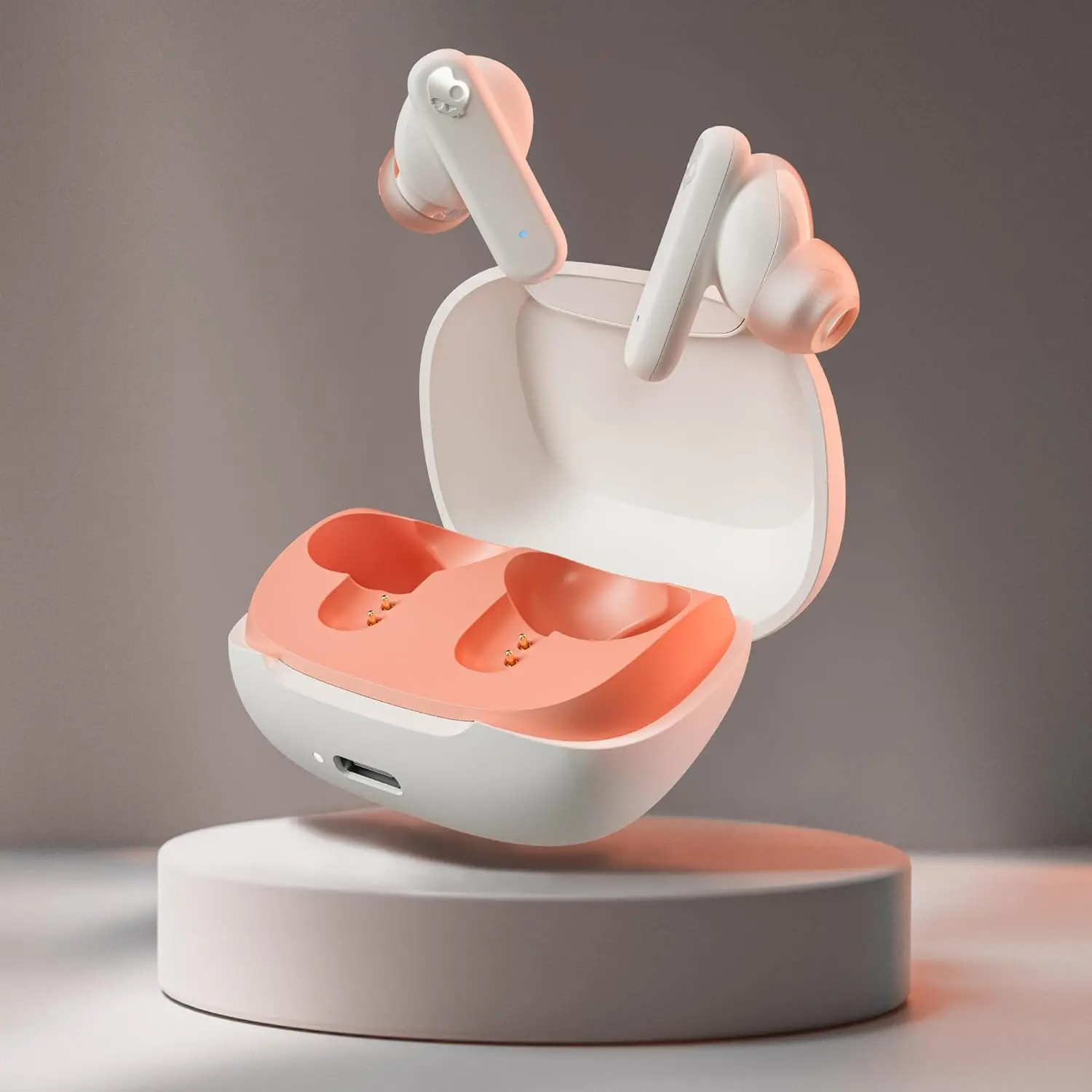 S2TAW-S951 Skullcandy Smokin Bud In-Ear Wireless Earbuds - Bone/Orange Glow-2