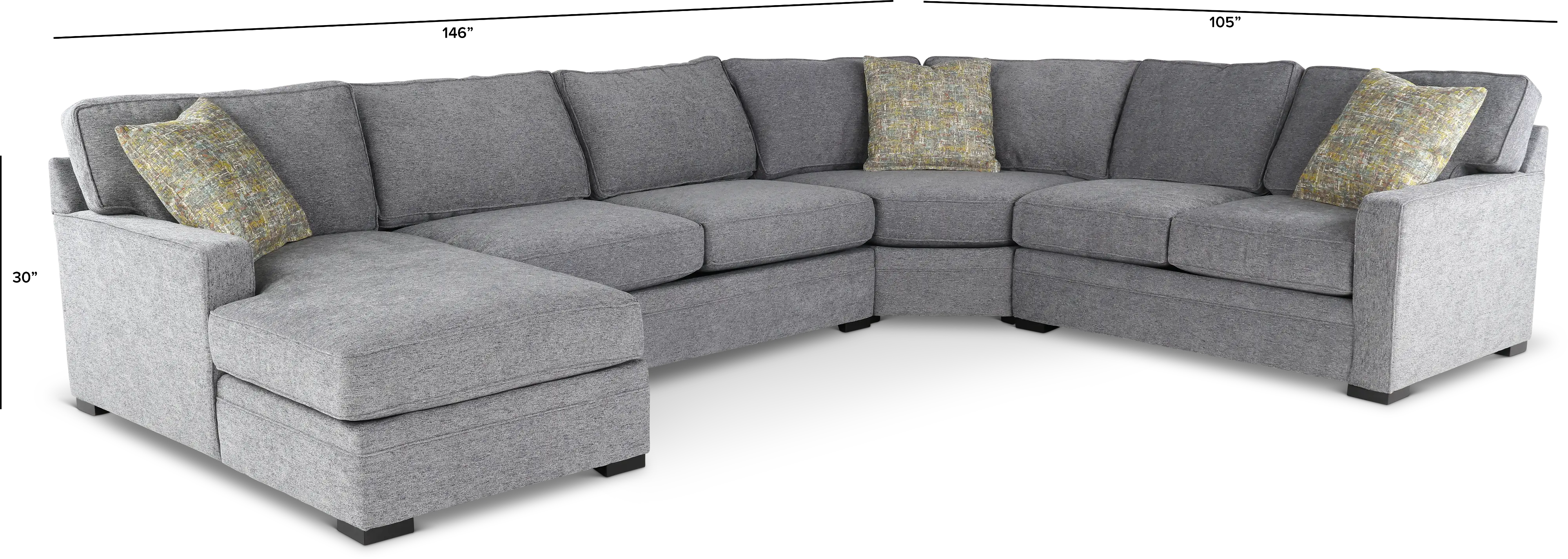 Juno Gray 4 Piece Sectional-3