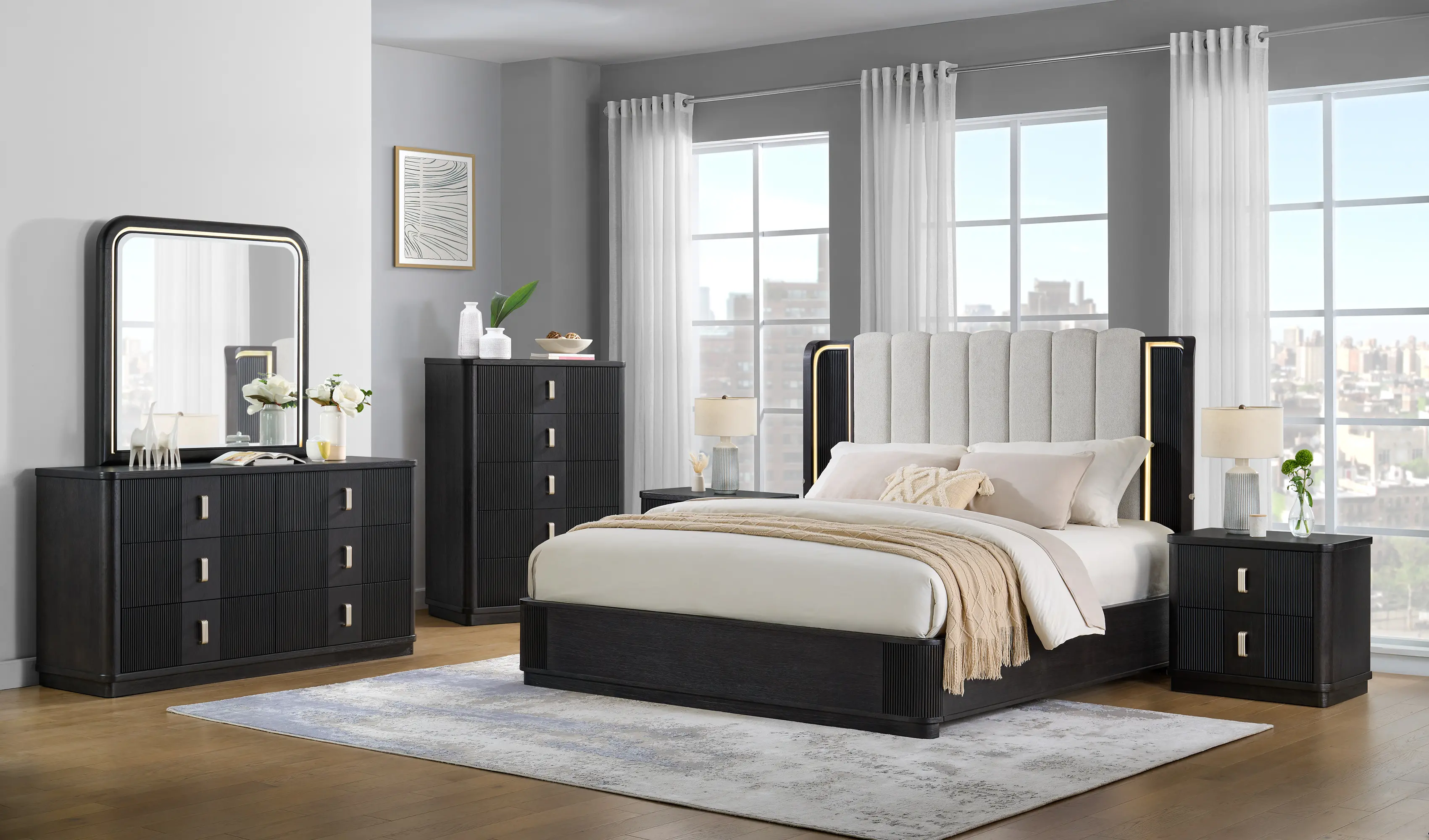 Treviso Espresso Brown Queen Platform Bed-2
