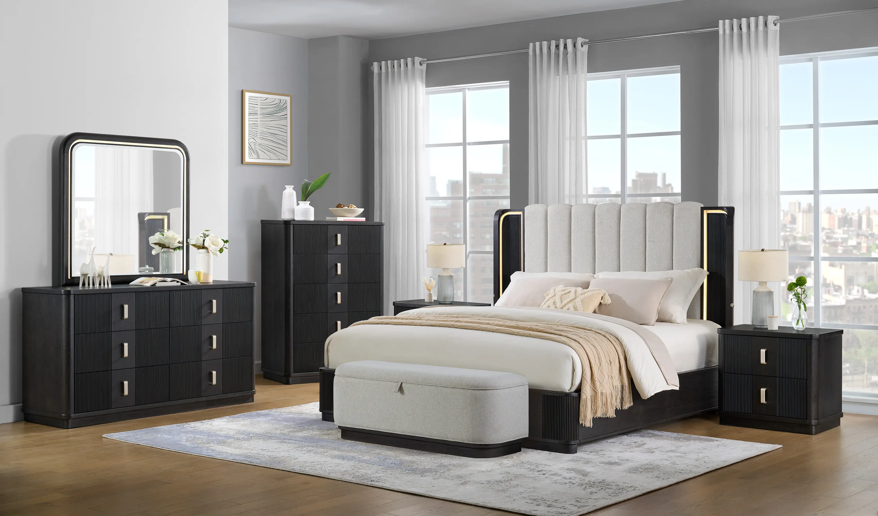Treviso Espresso Brown Queen Platform Bed-4