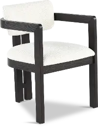 Treviso Espresso Brown and White Dining Armchair