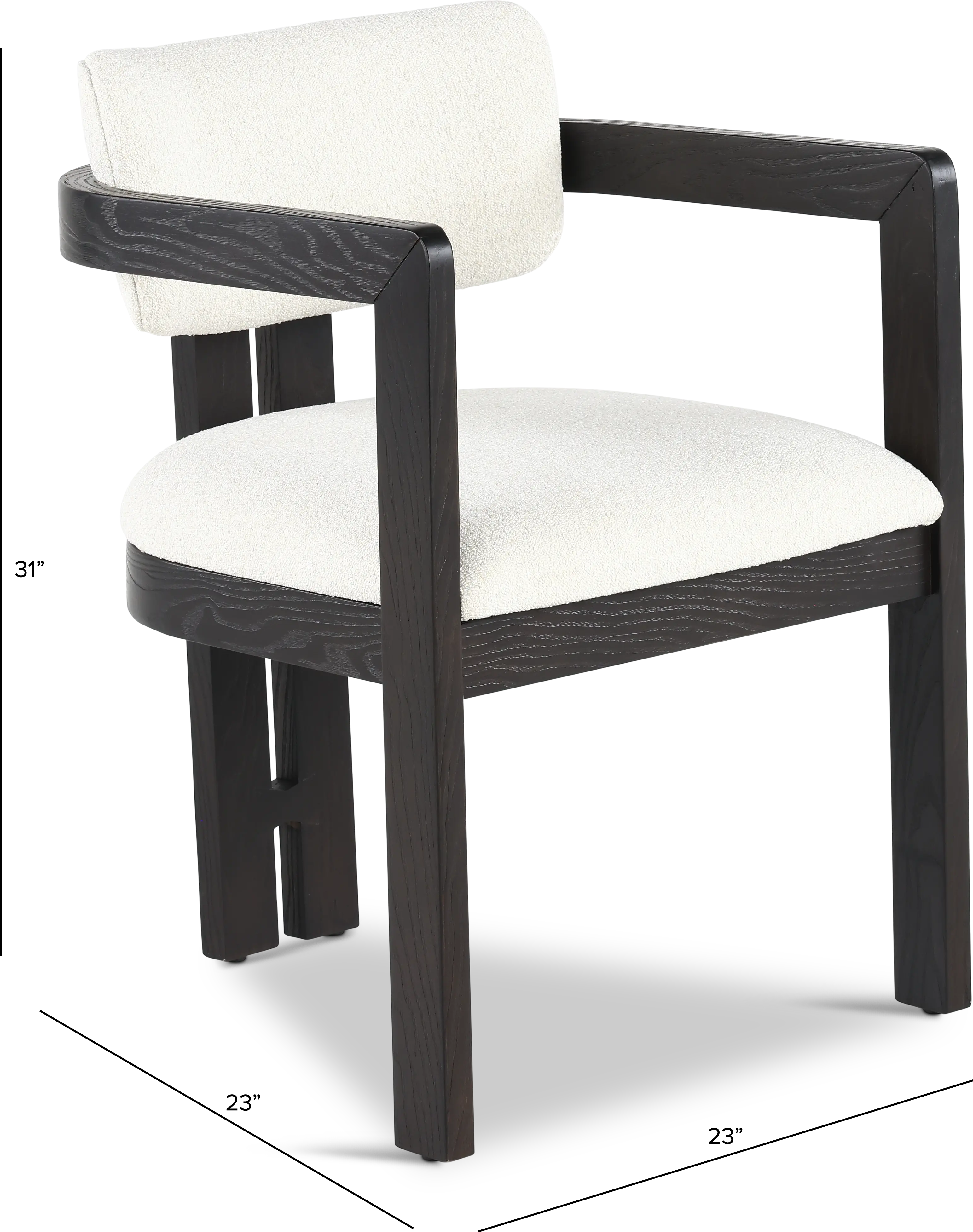 Treviso Espresso Brown and White Dining Armchair-3