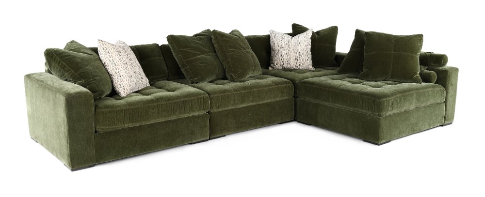 Noah Moss Green 4 Piece Modular Sectional