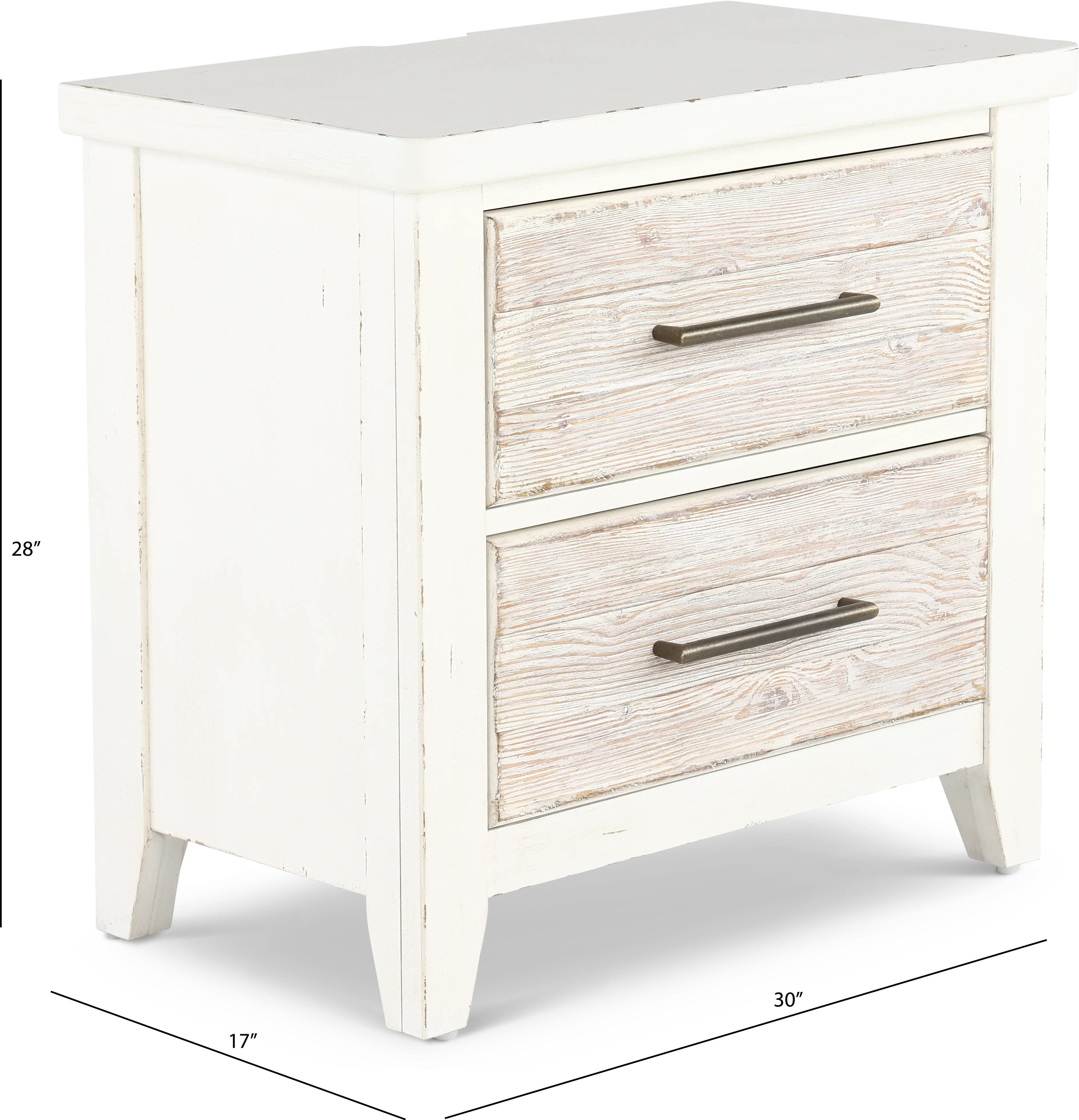 142-BR61 Backroads Weathered White Nightstand-3