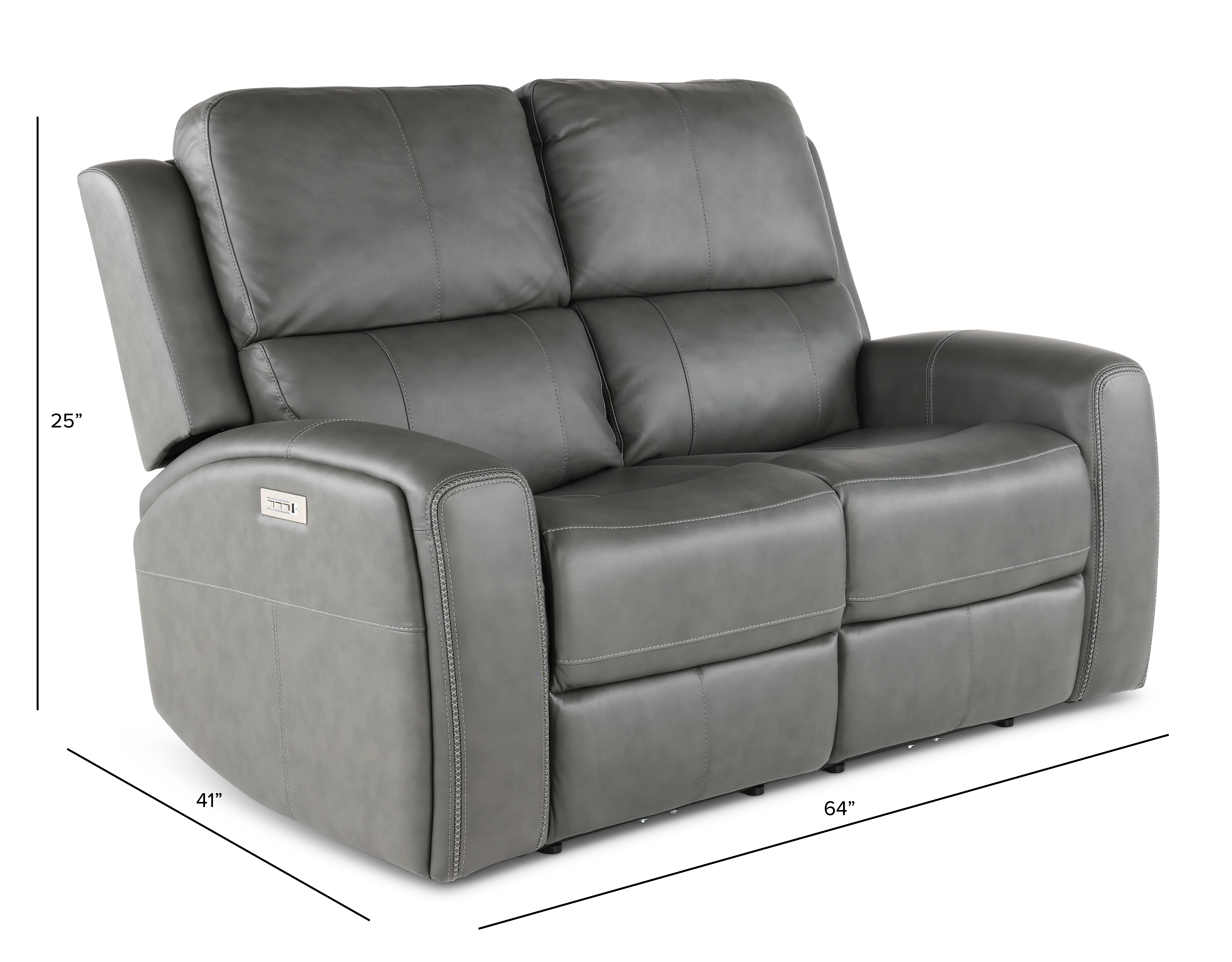 Linden Charcoal Power Reclining Loveseat-2