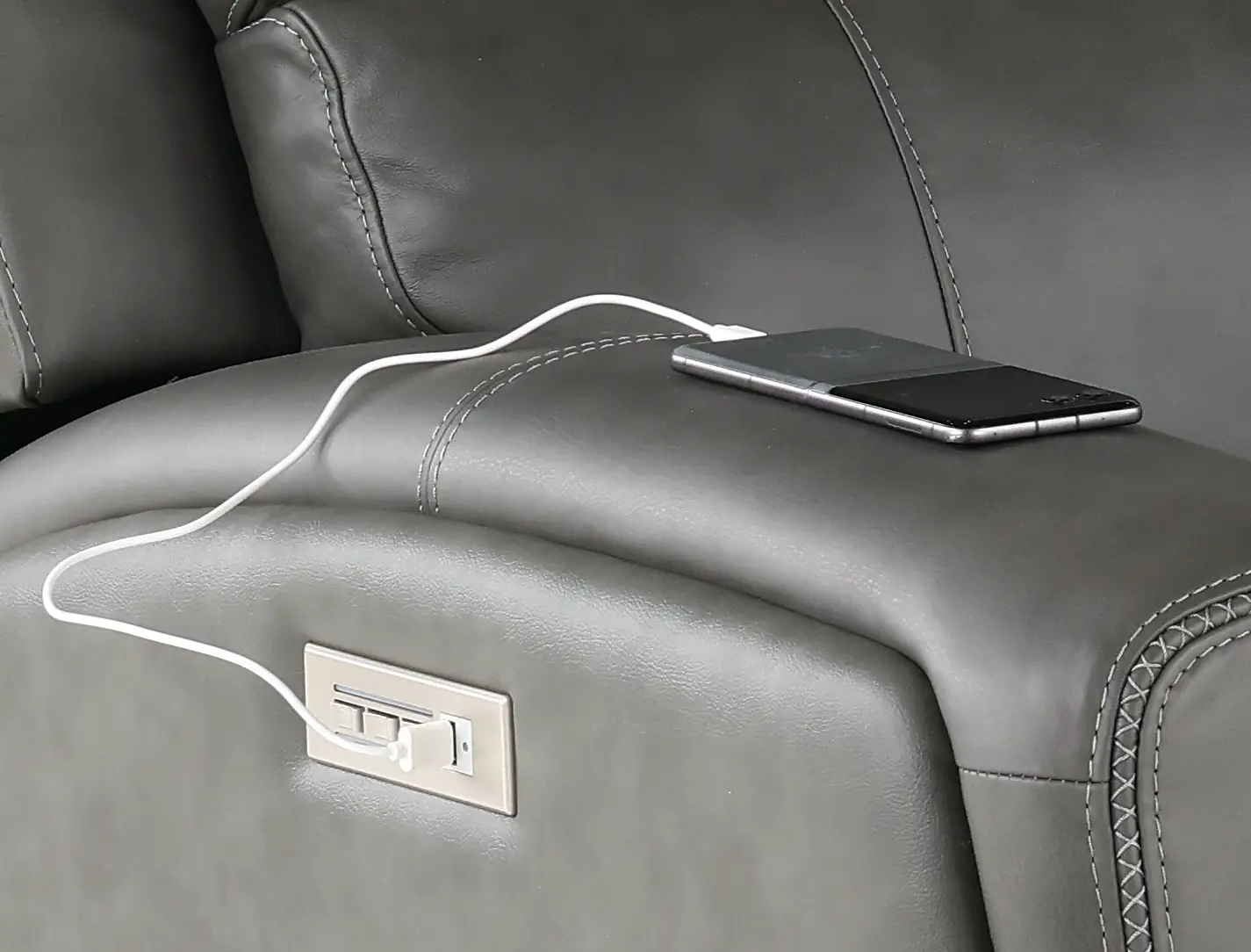 Linden Charcoal Power Reclining Loveseat-6