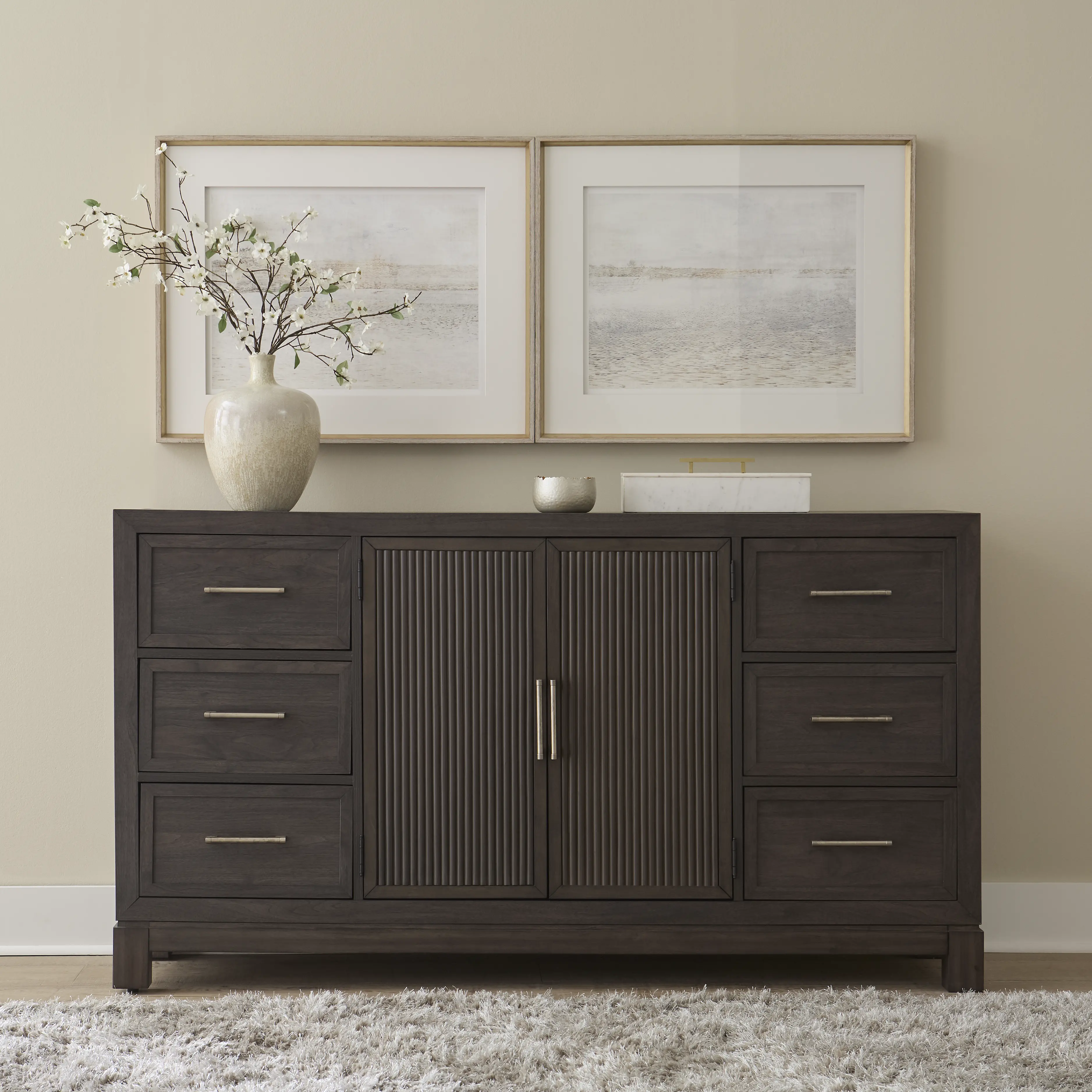 313-BR31 Modern Edge Brown Dresser-1
