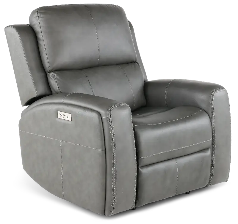 Linden Charcoal Power Recliner with Power Headrest