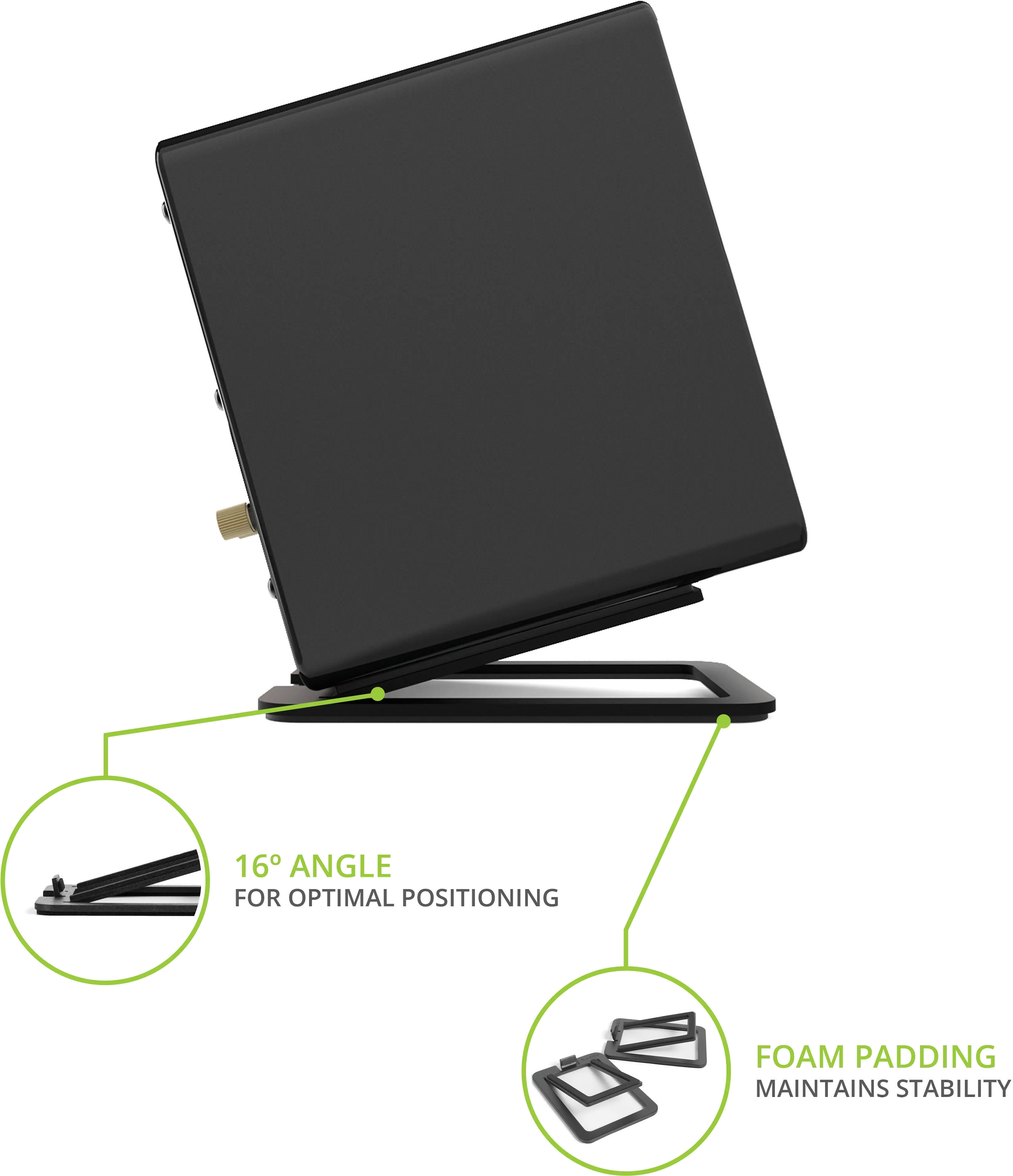 Kanto S2 Angled Desktop Speaker Stands for Small Speakers - Black, Pair-3