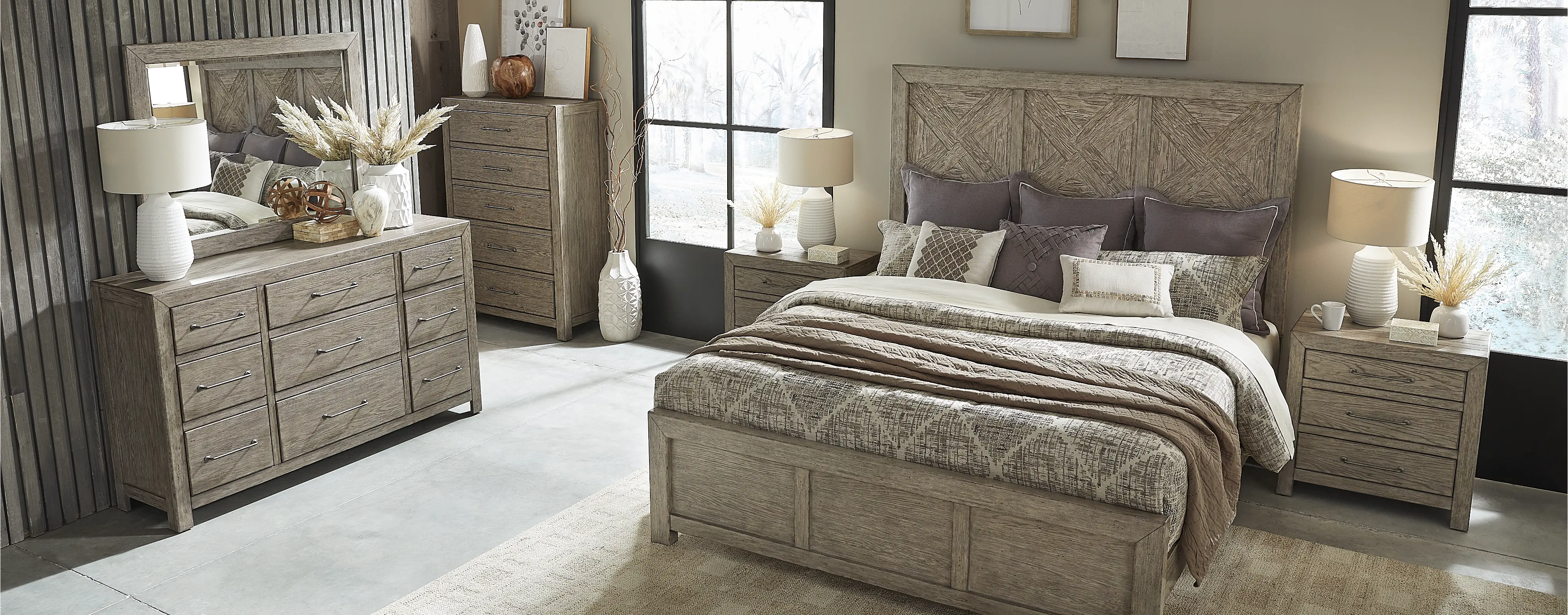 906-SKYVIEW-BED5/0 Skyview Gray Queen Bed-1