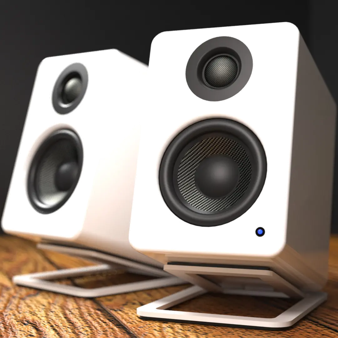 Kanto YU2 Powered Desktop Speakers - Matte White, Pair-2