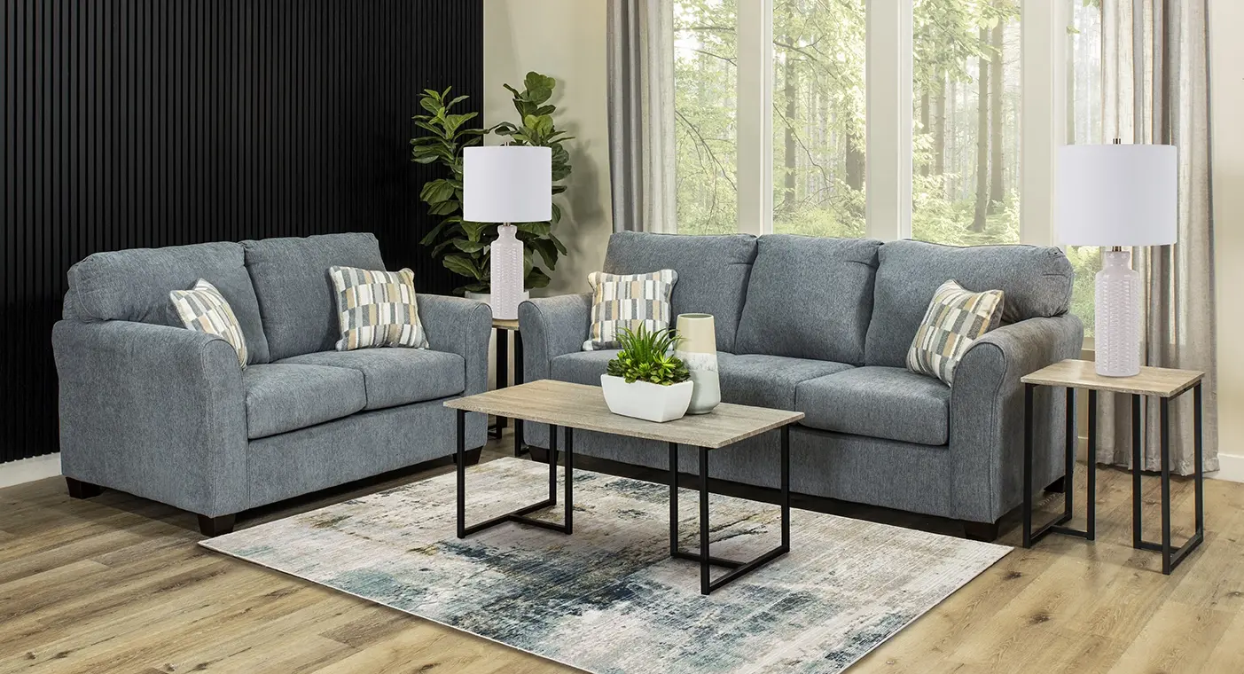 7PC/WALLST/FLINT/SLLTL Wall St. Blue 7 Piece Living Room Set with Sofa Bed-1