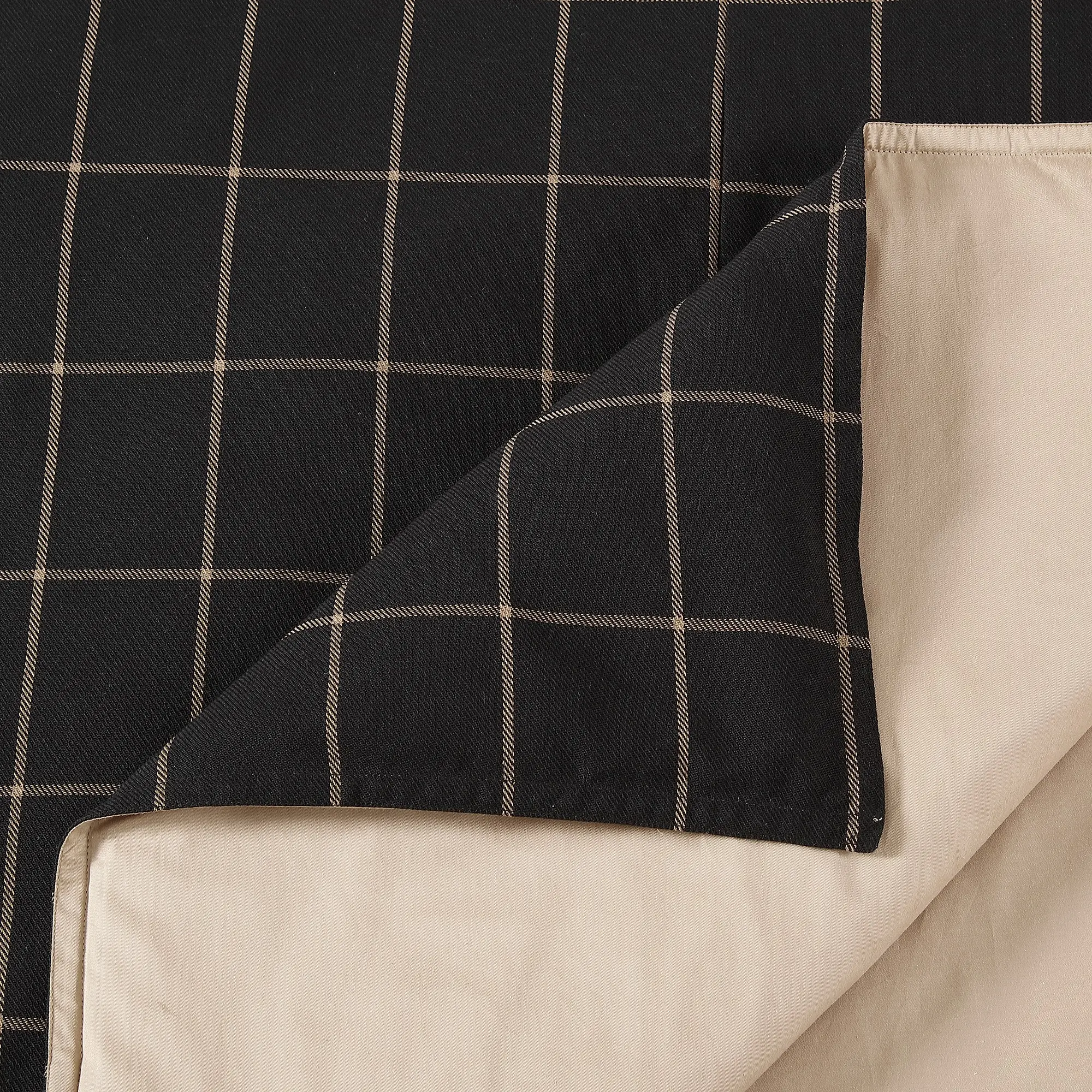 Windowpane Plaid Black Queen 3-Piece Comforter Set-5