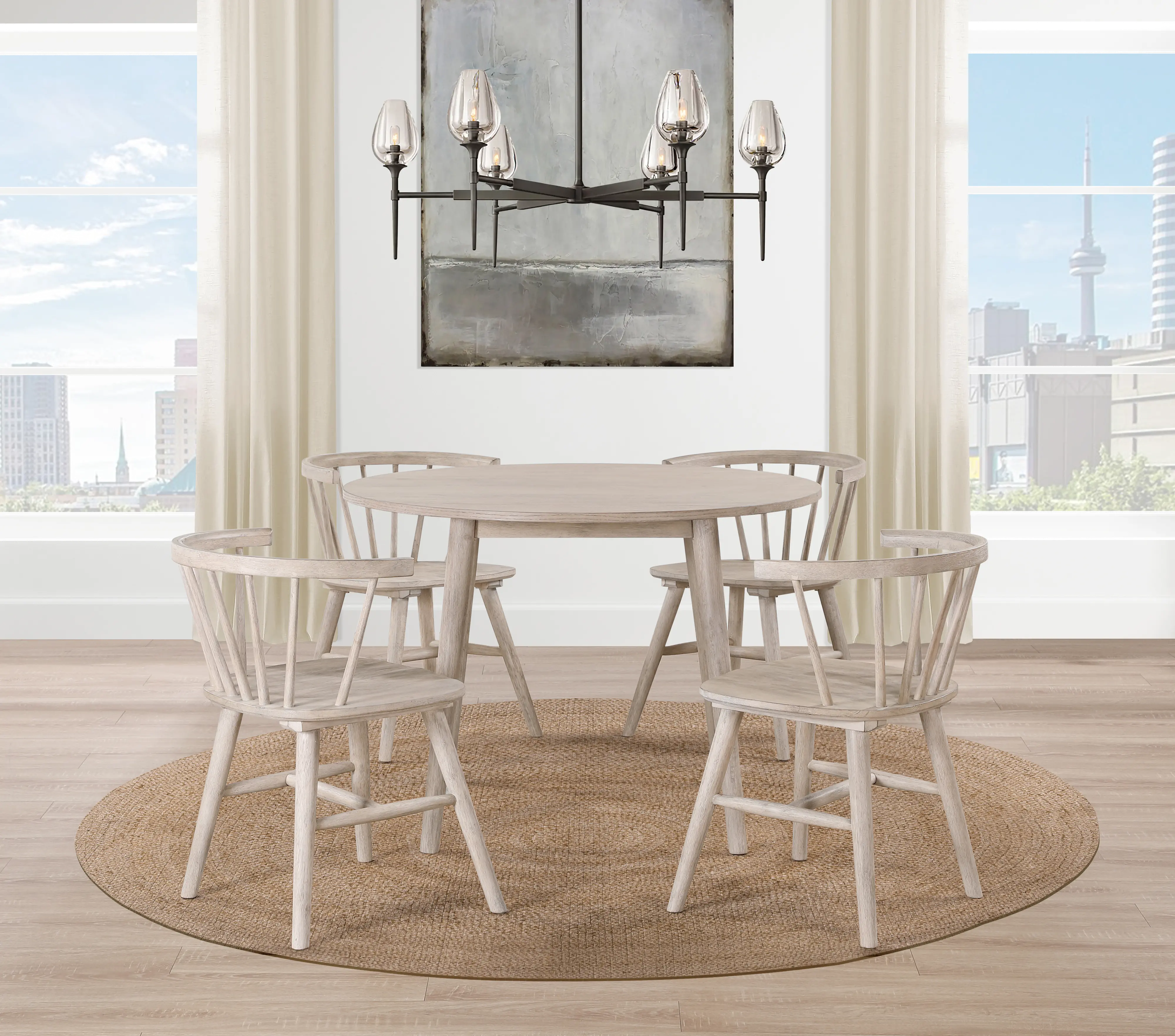 Willa Washed Tan Round Dining Table-2